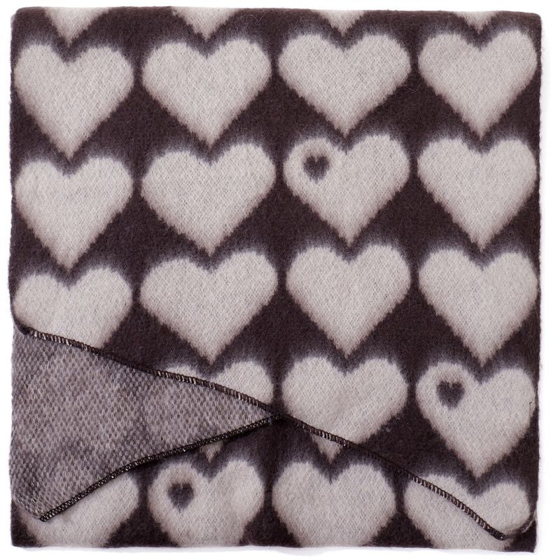 Hearts Scarf / Brown