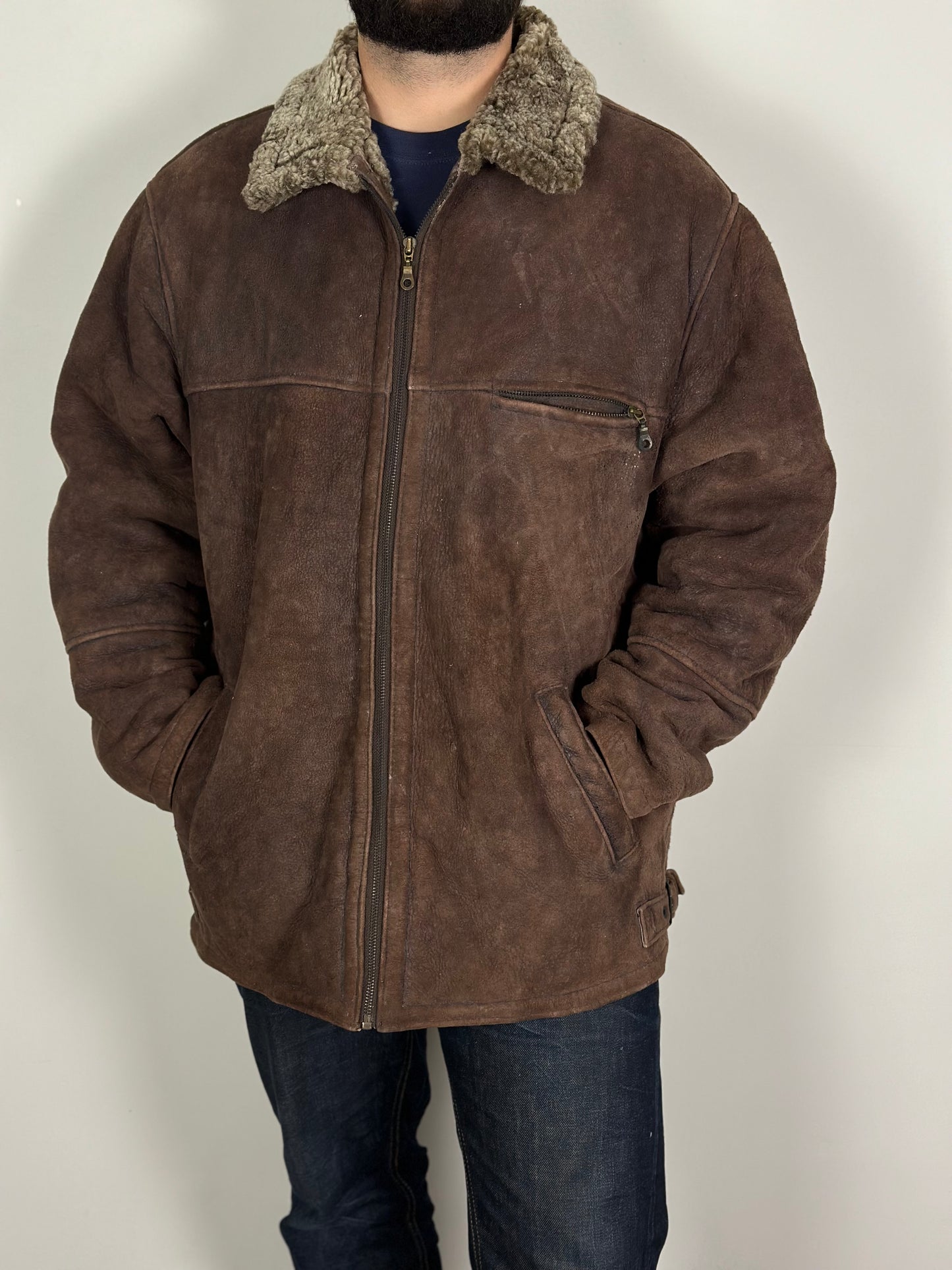 Vintage Fur Leather Jacket