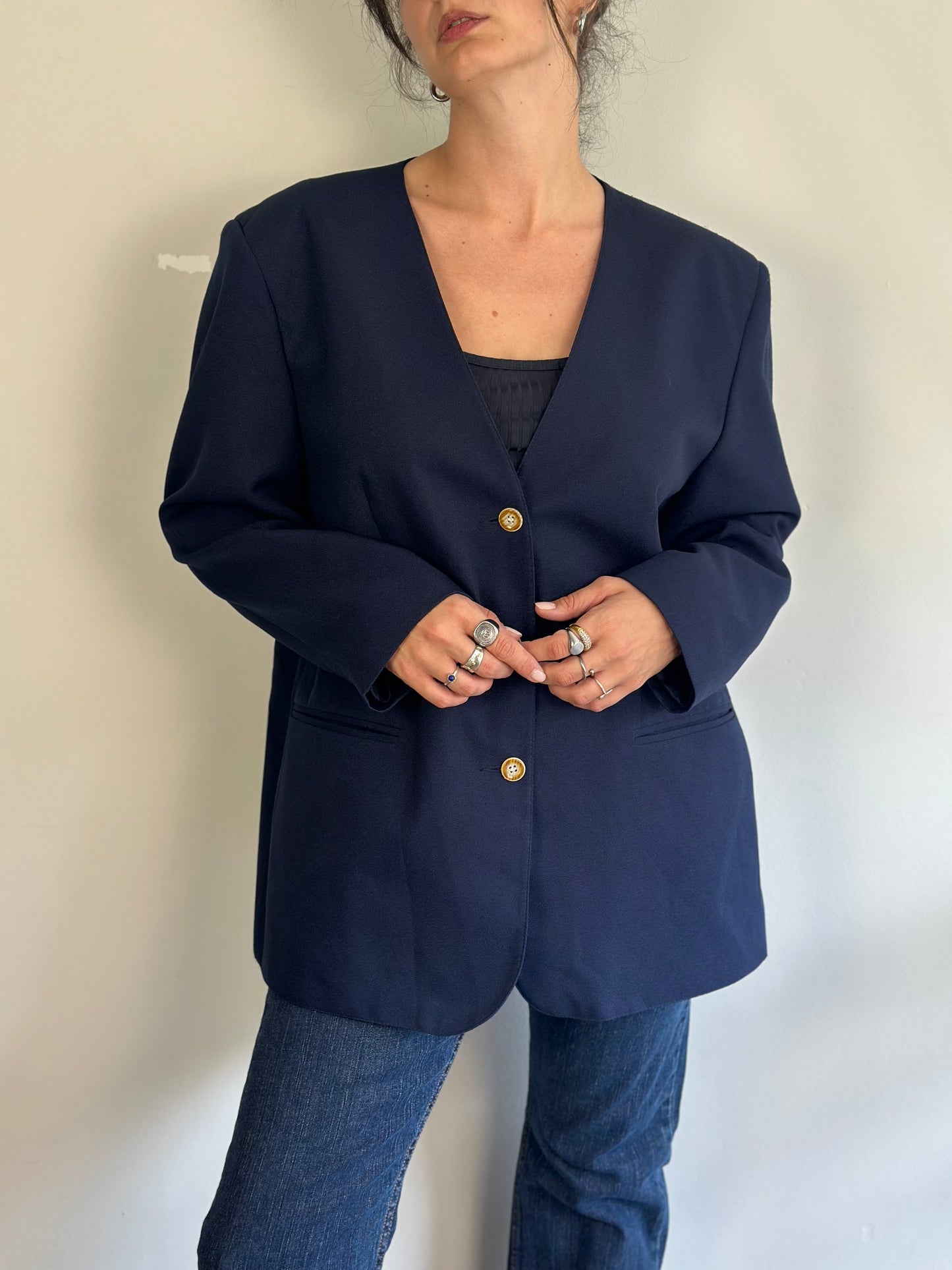 Vintage Dark Blue Blazer