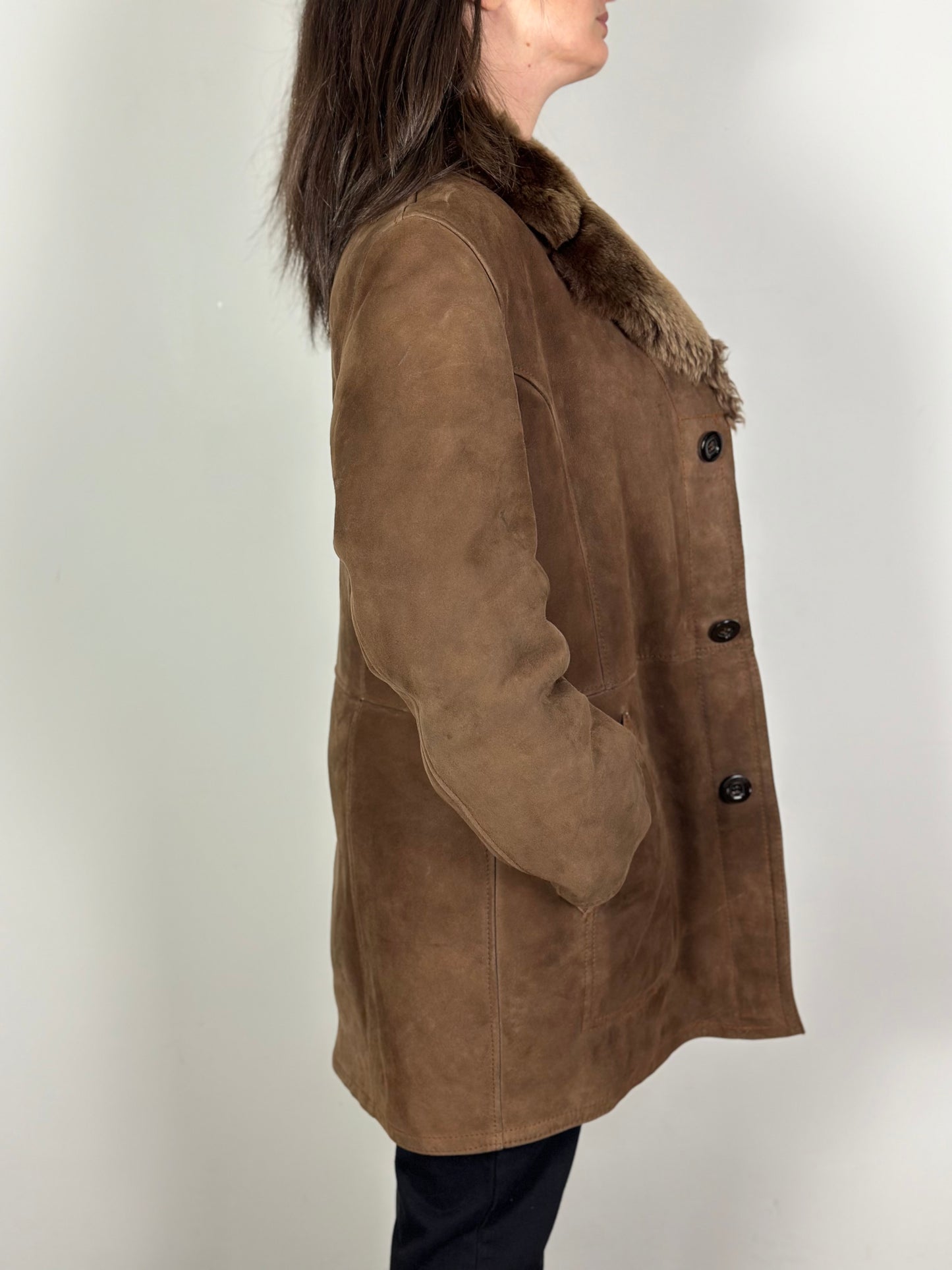 Vintage Brown Sheepskin Coat