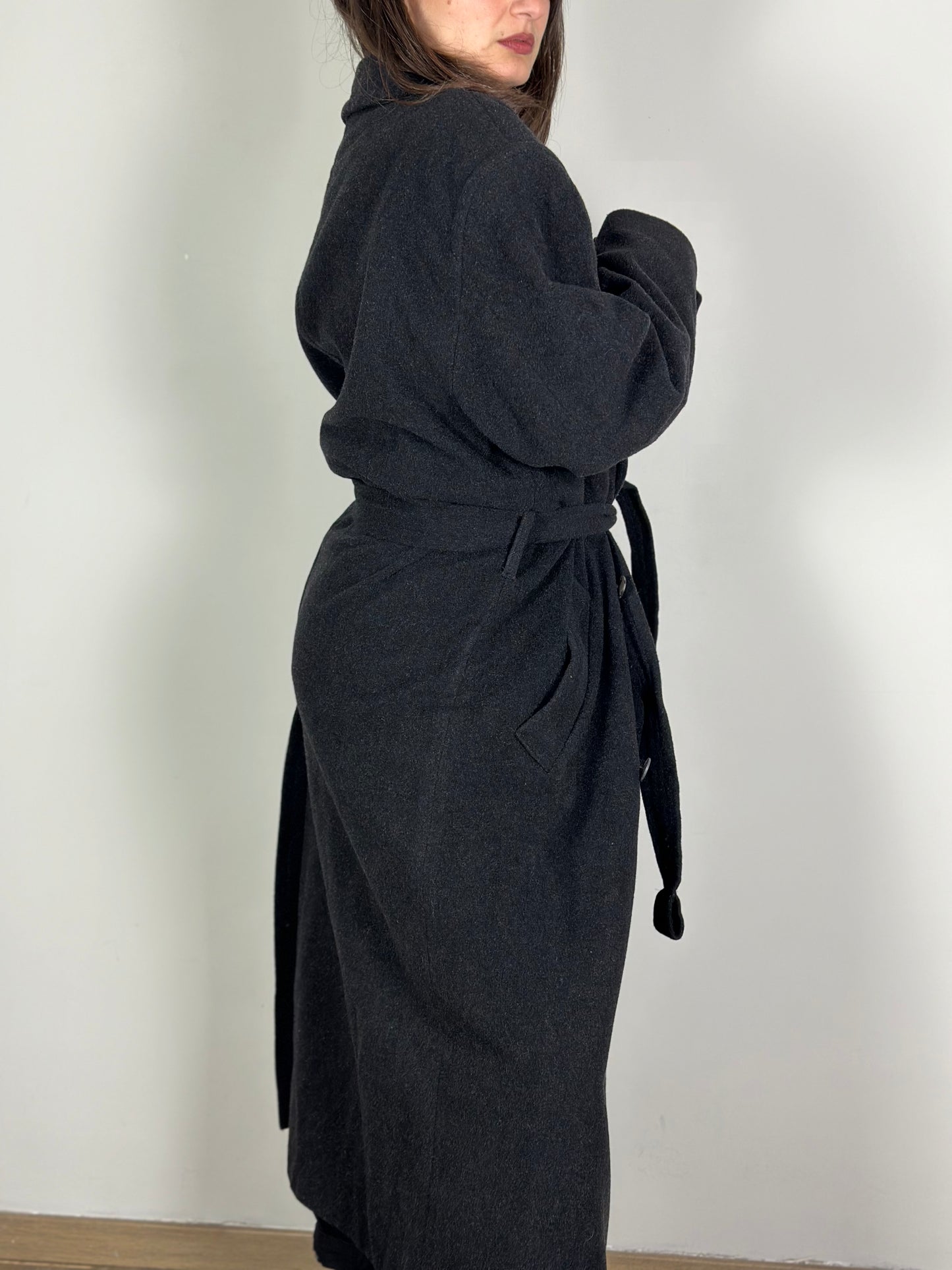 Cashmere and Wool Dark Grey Coat