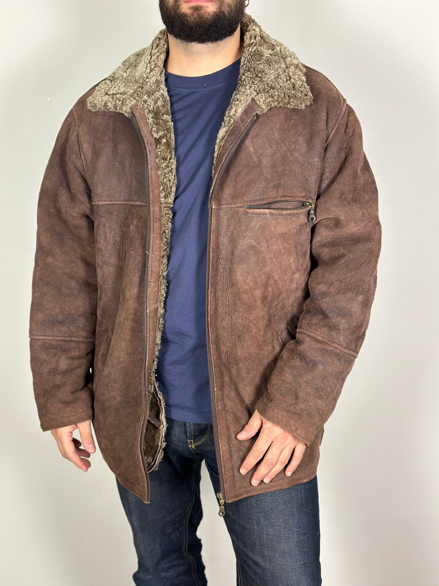Vintage Fur Leather Jacket