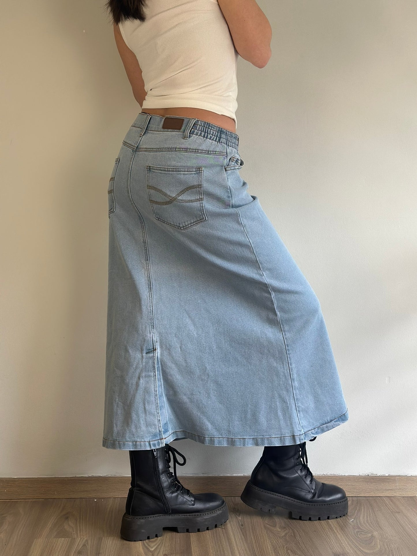 Vintage Denim Maxi Skirt
