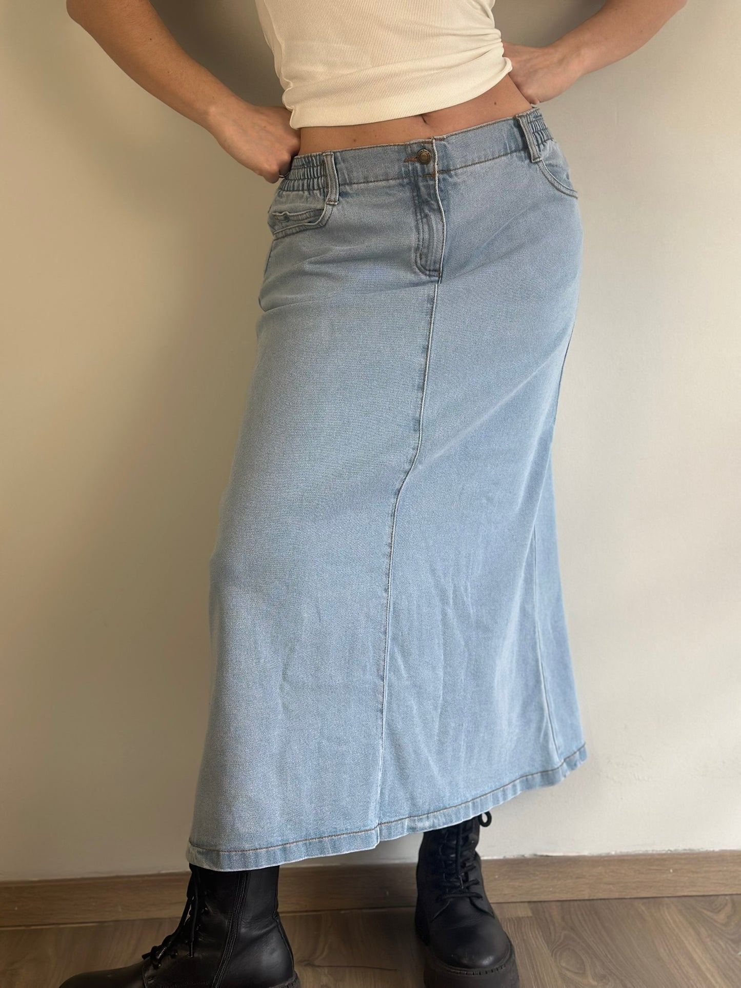 Vintage Denim Maxi Skirt
