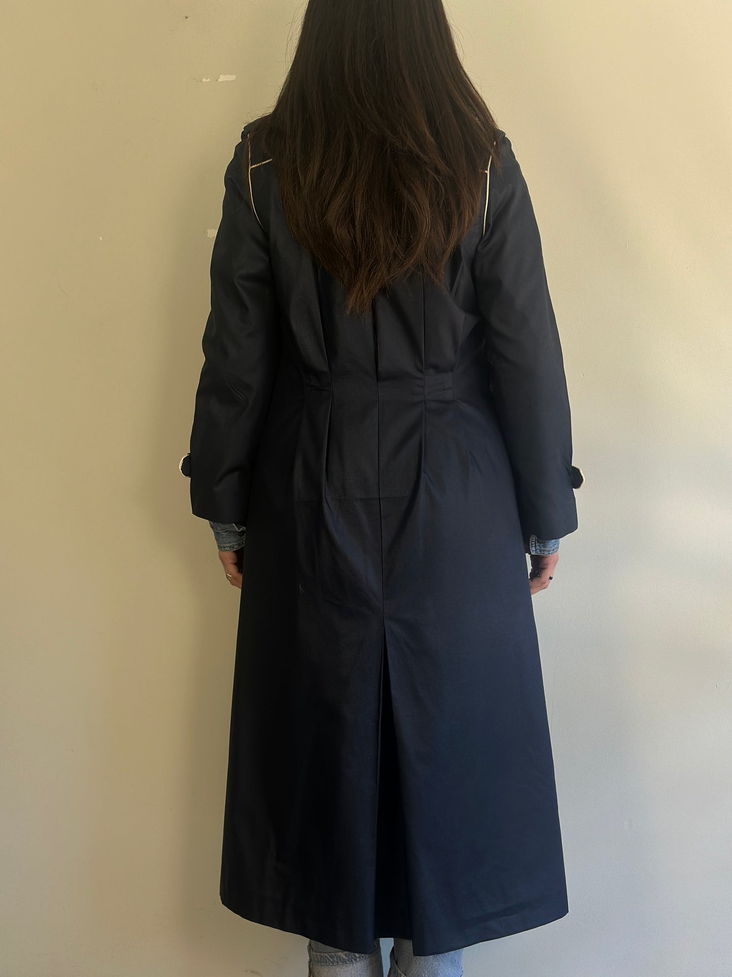 Vintage Dark Blue Trench Coat