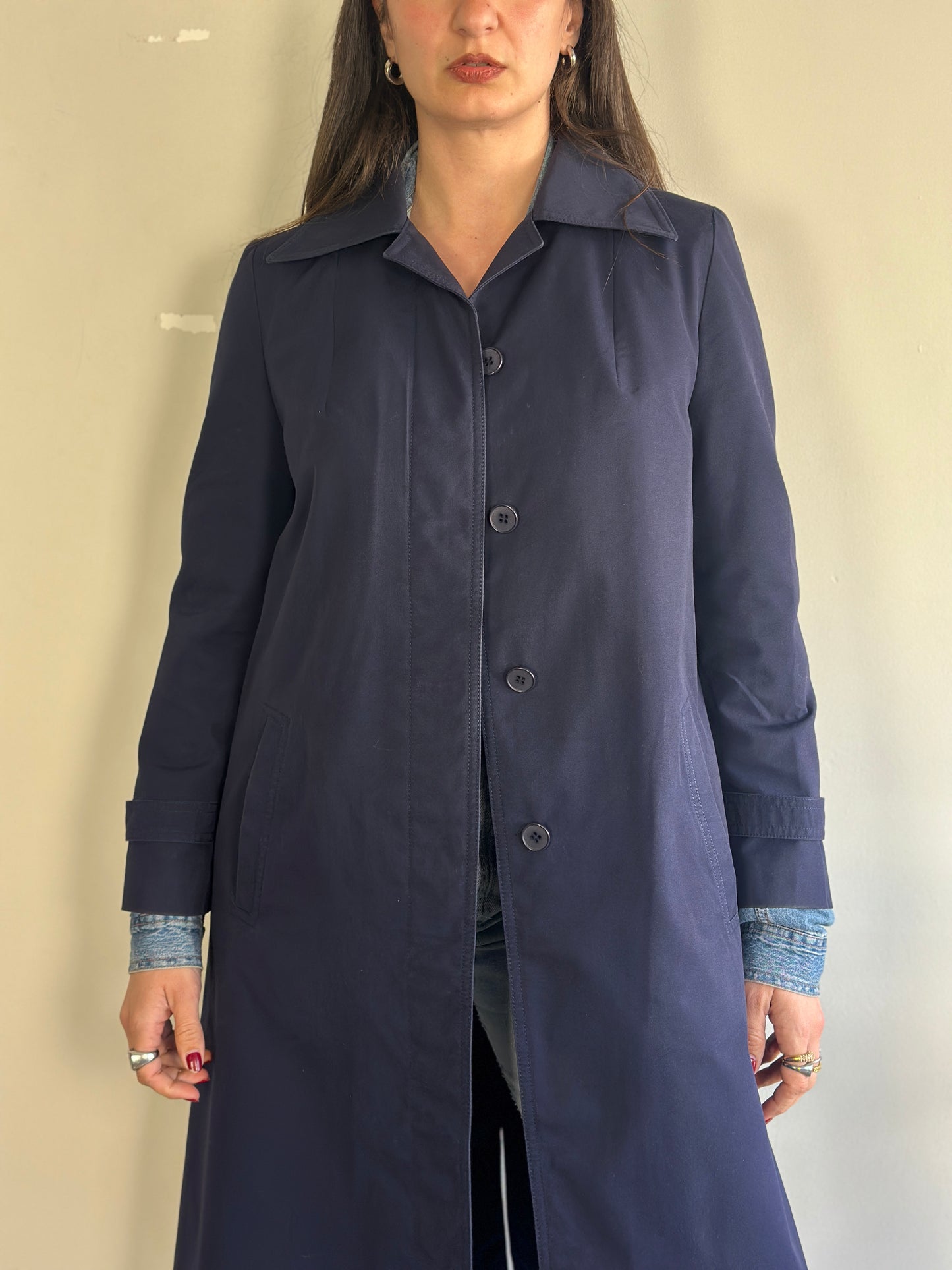 Vintage Blue Trench Coat