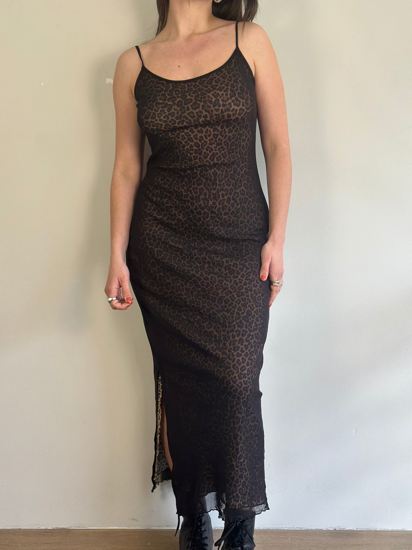 Vintage Maxi Animal Print Dress