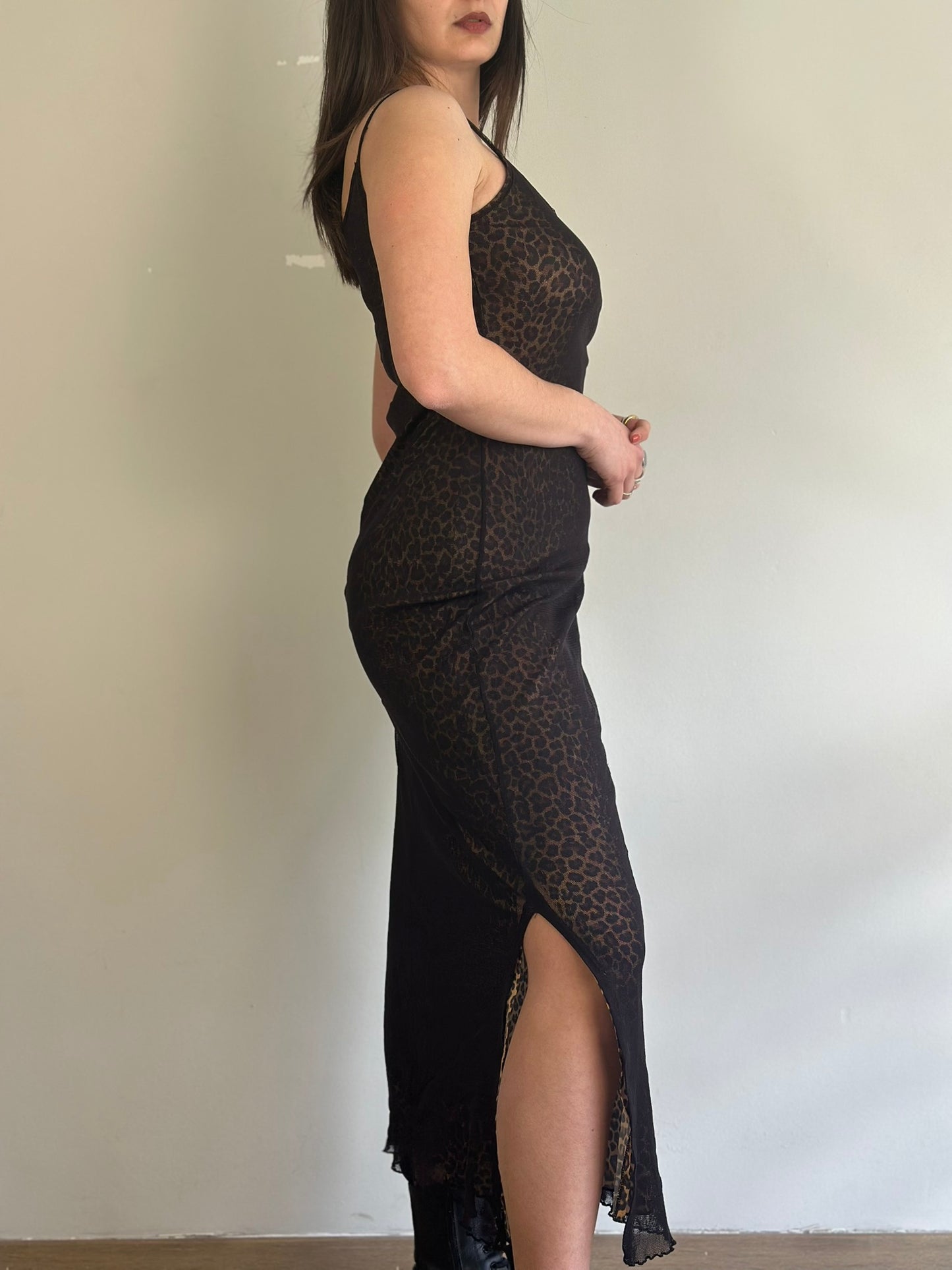 Vintage Maxi Animal Print Dress