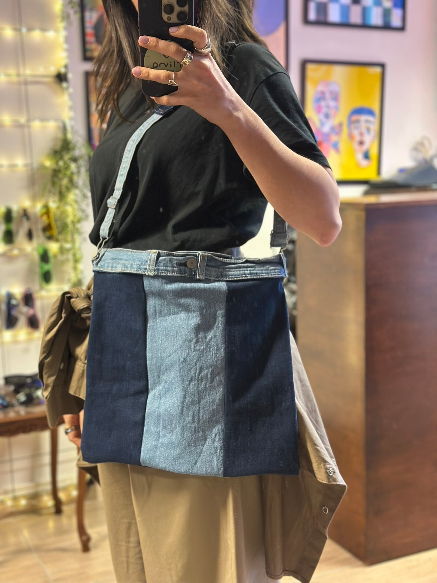 Upcycled Denim Tote Bag