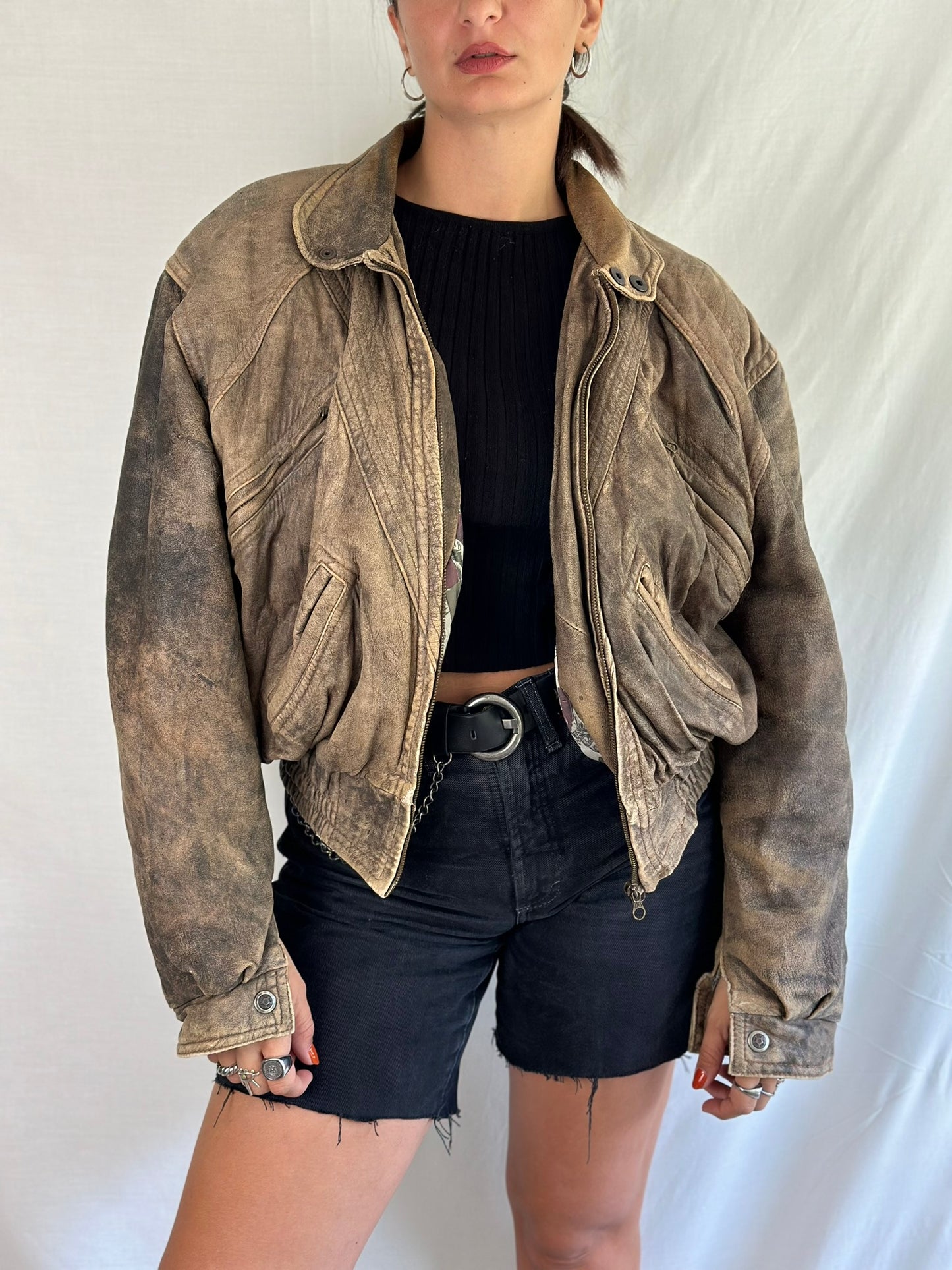 Distressed Leather Jacket