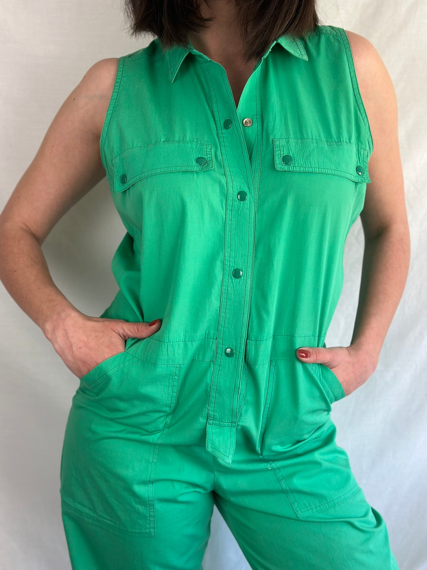 Vintage Green Cotton Overall