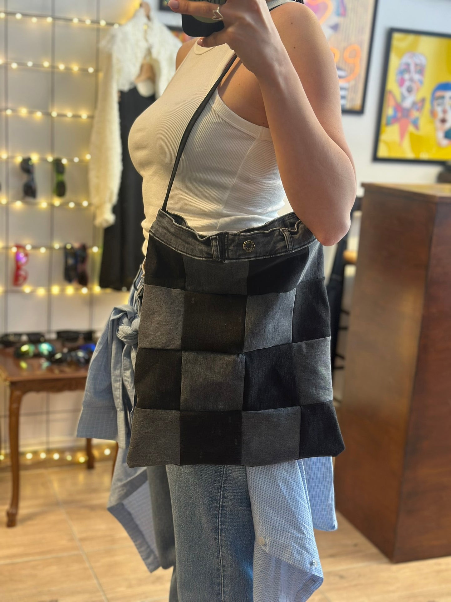 Upcycled Denim Tote Bag