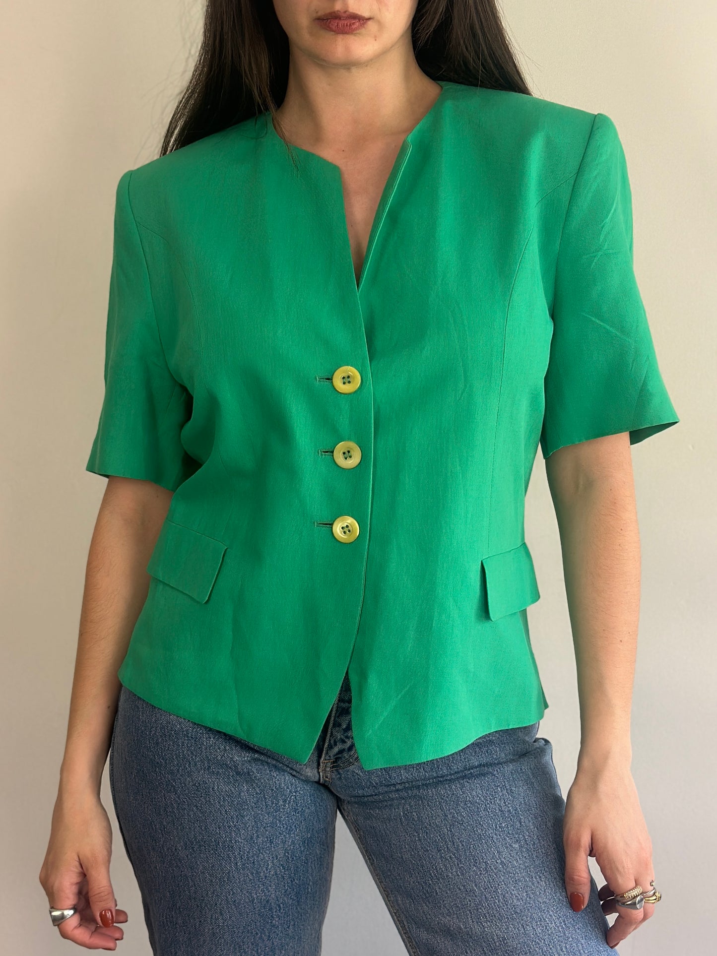 Green Blazer Top