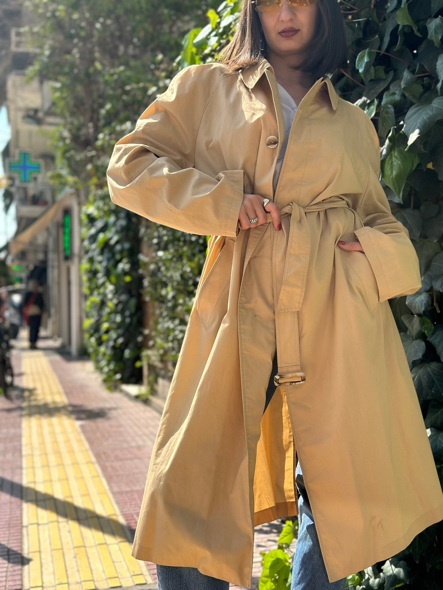 Vintage Yellow Trench Coat