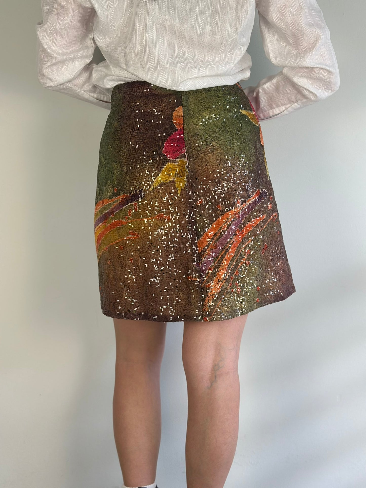 Floral Sequin Skirt