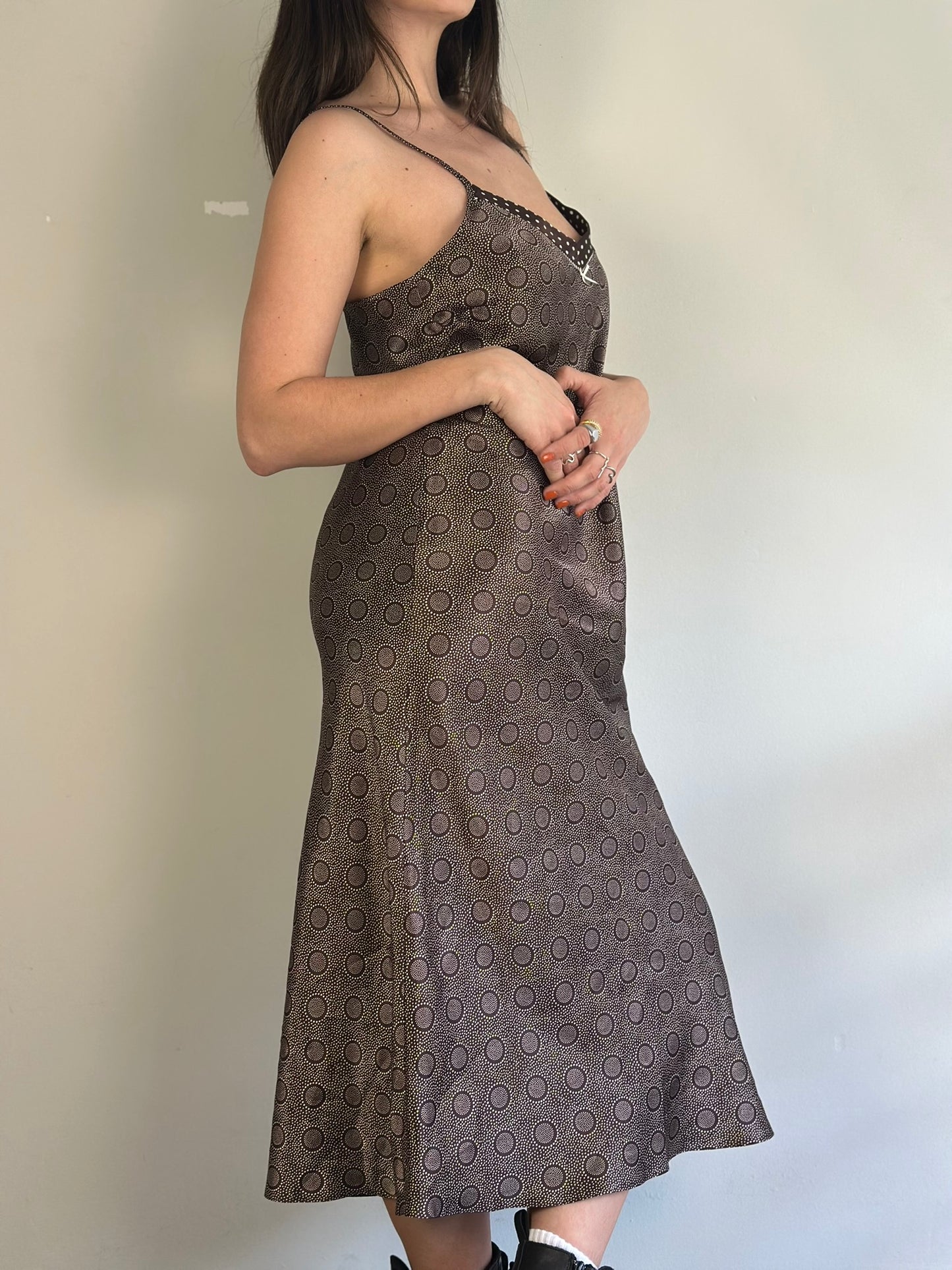 Vintage Midi Brown Dress