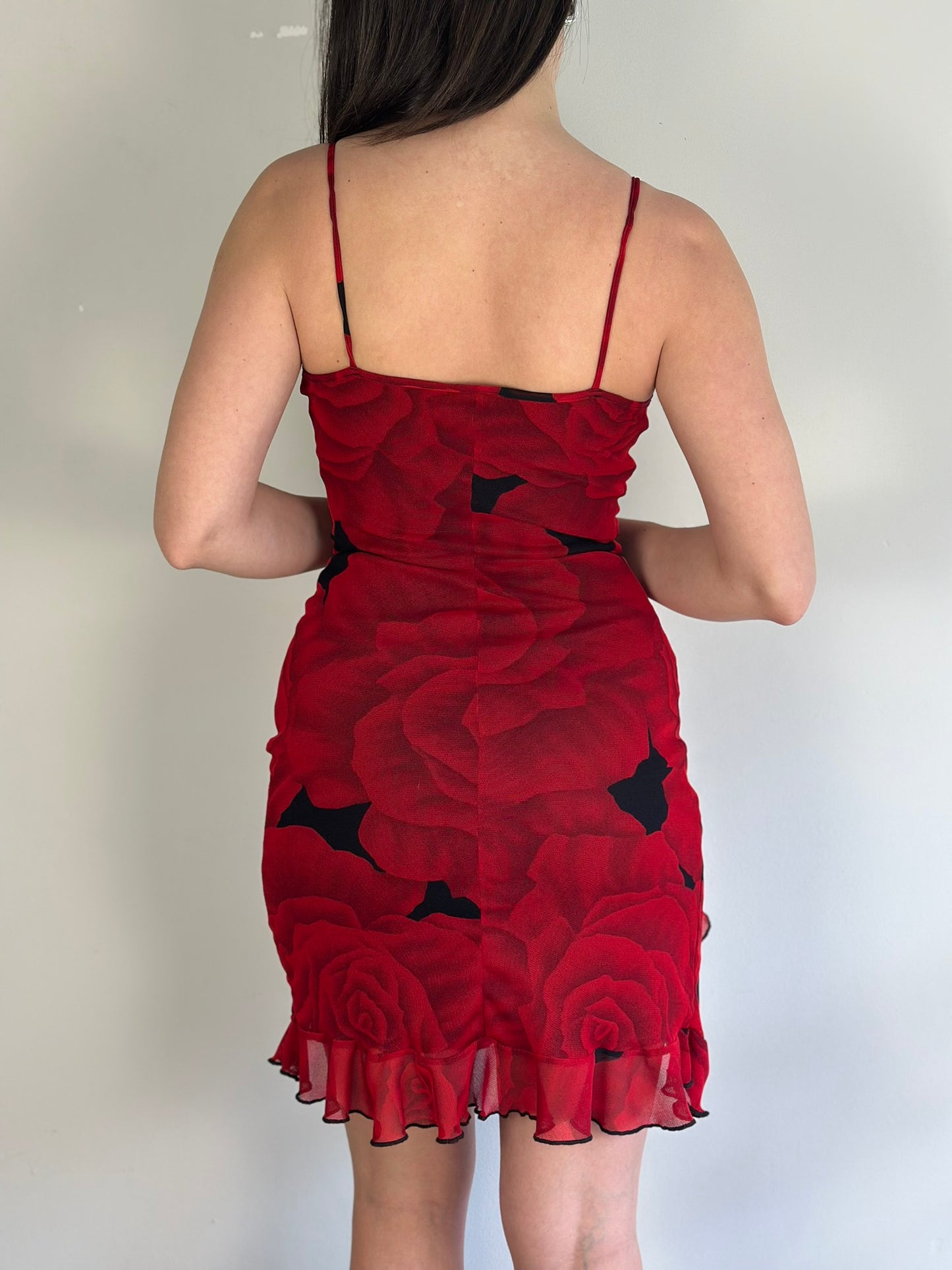 Vintage Dress with Roses Print