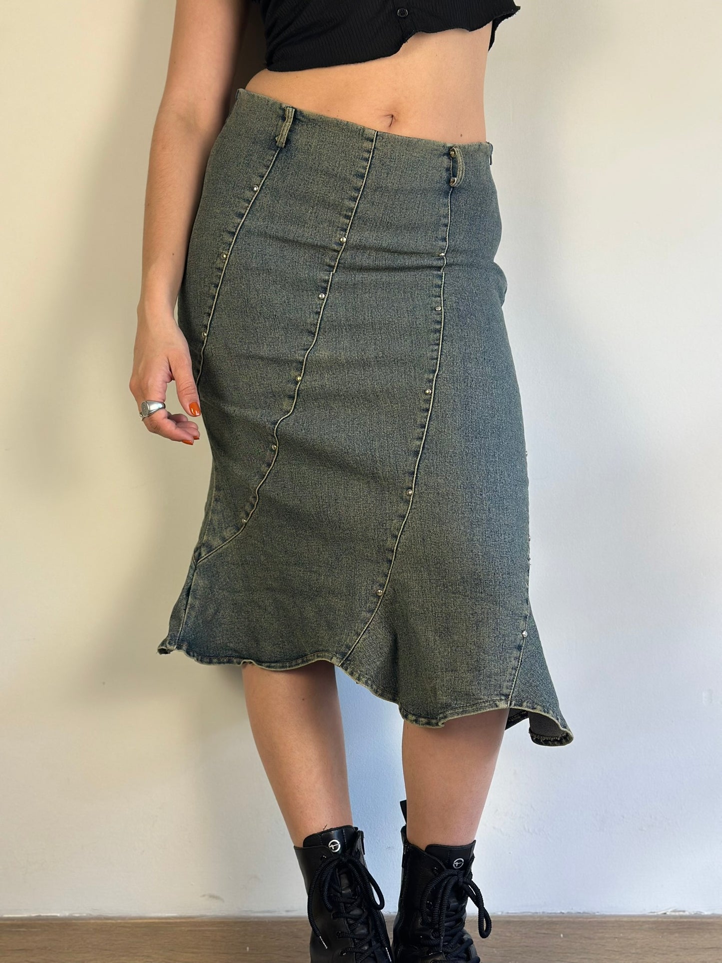 Denim Midi Skirt