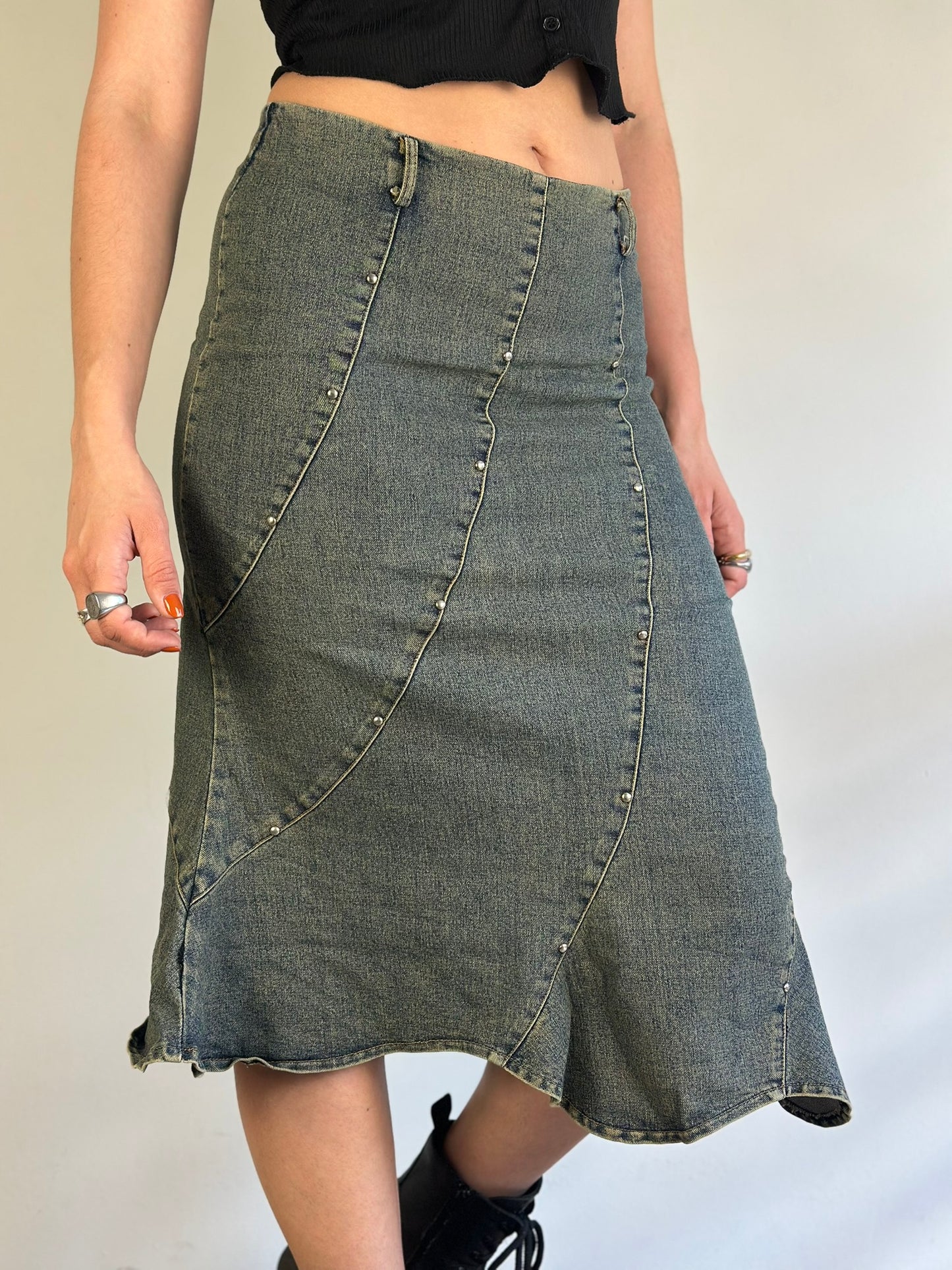 Denim Midi Skirt