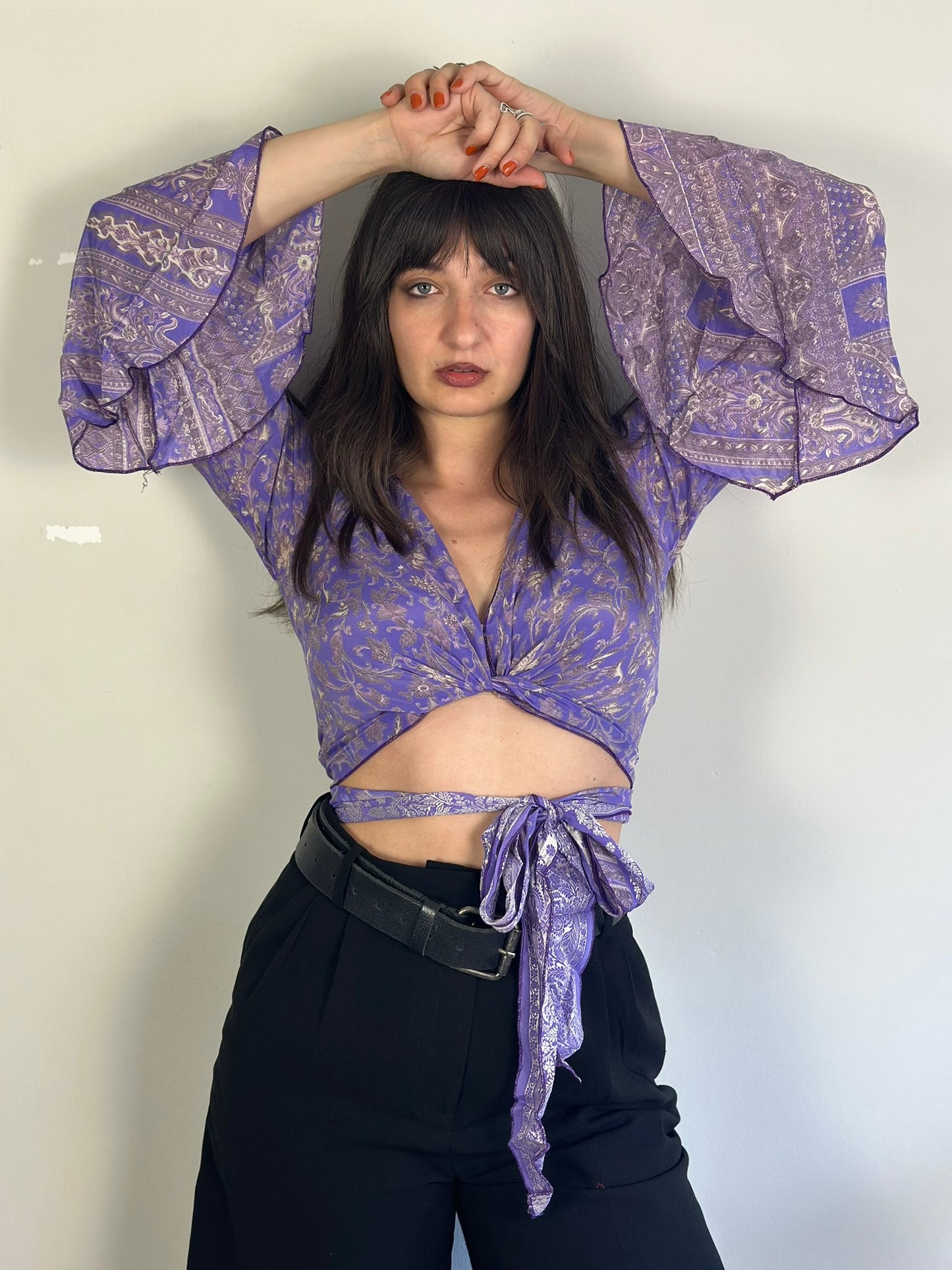 Recycled Silk Wrap Top
