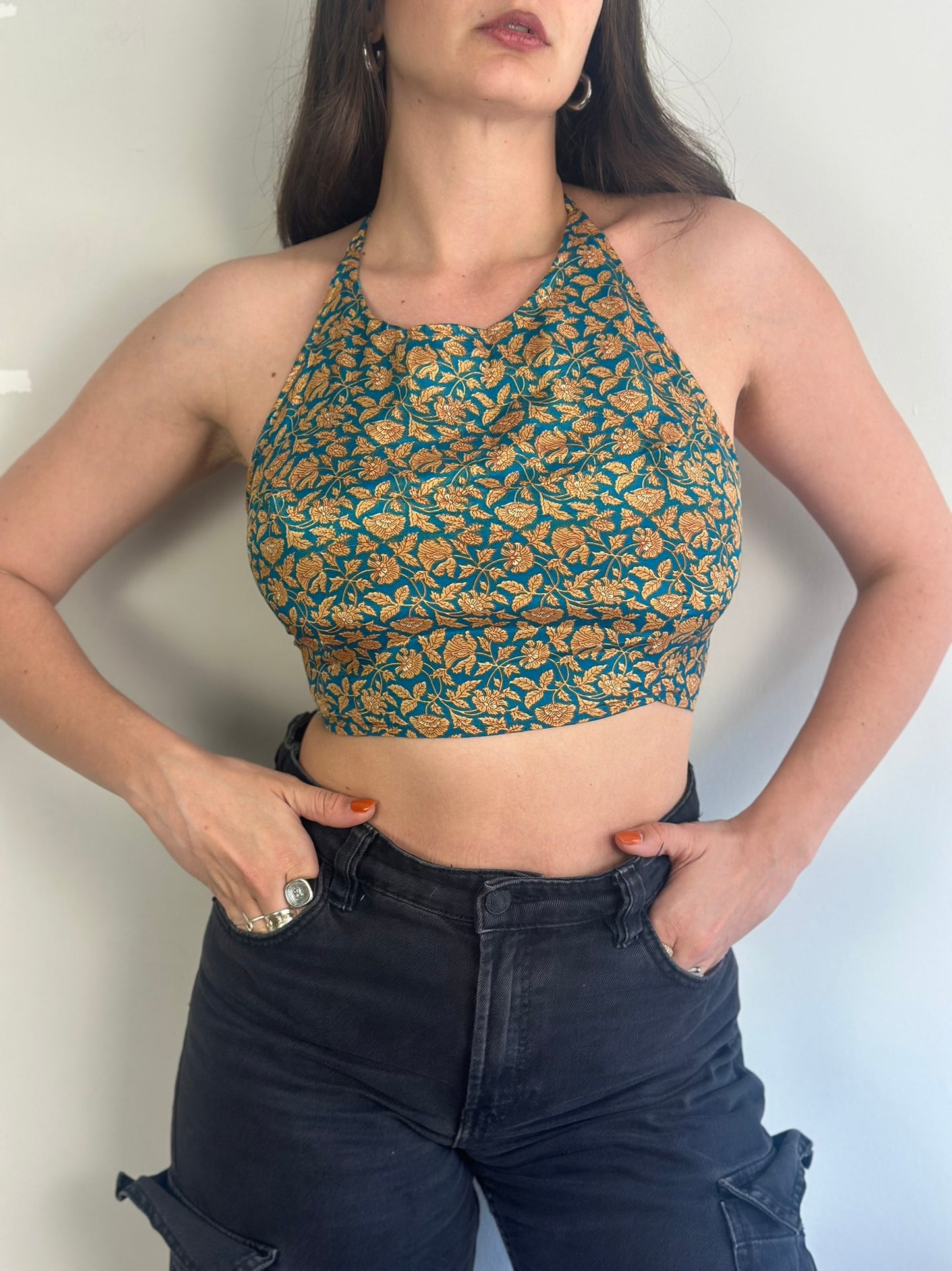 Silk Double Face Crop Top