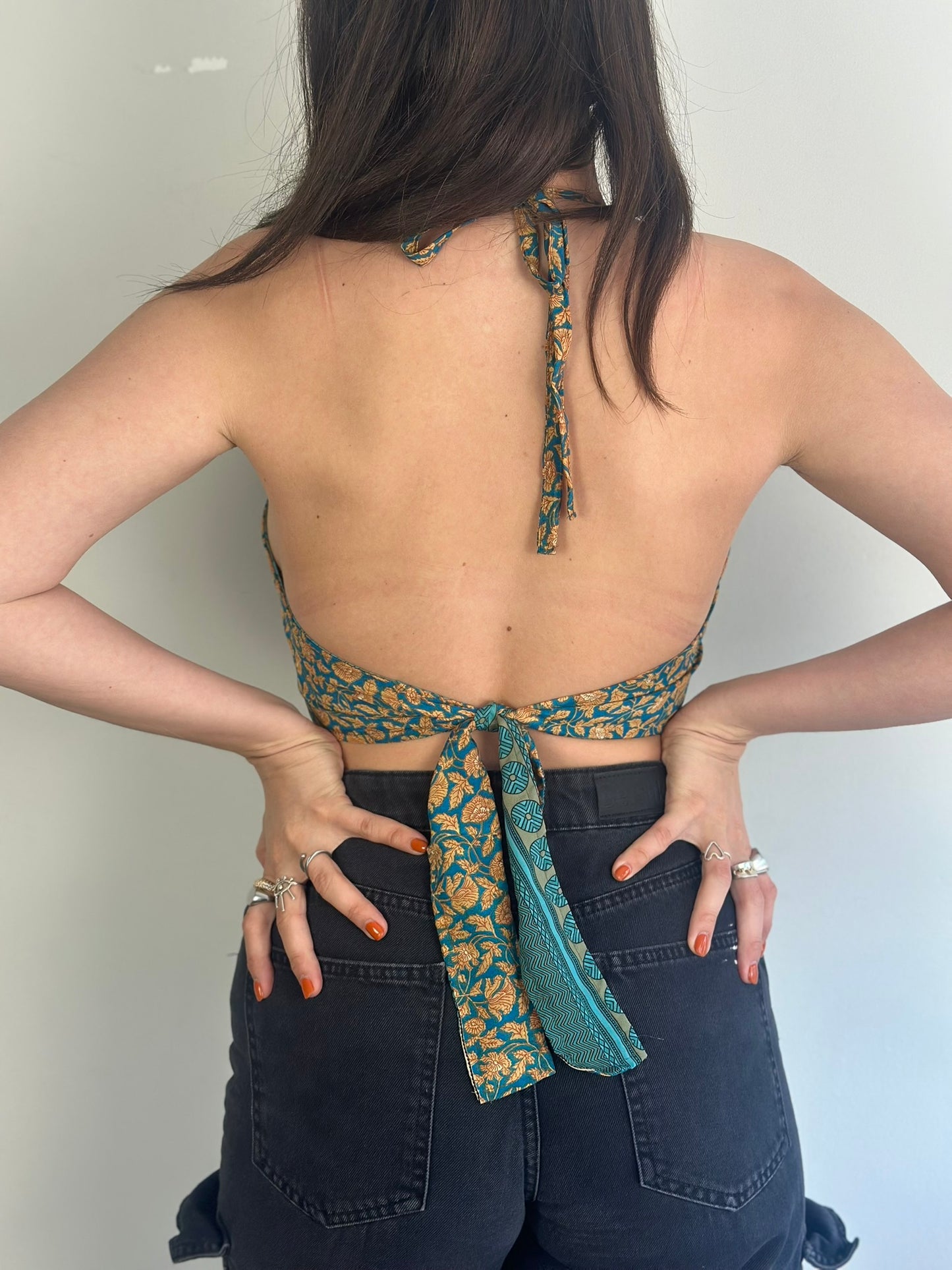 Silk Double Face Crop Top