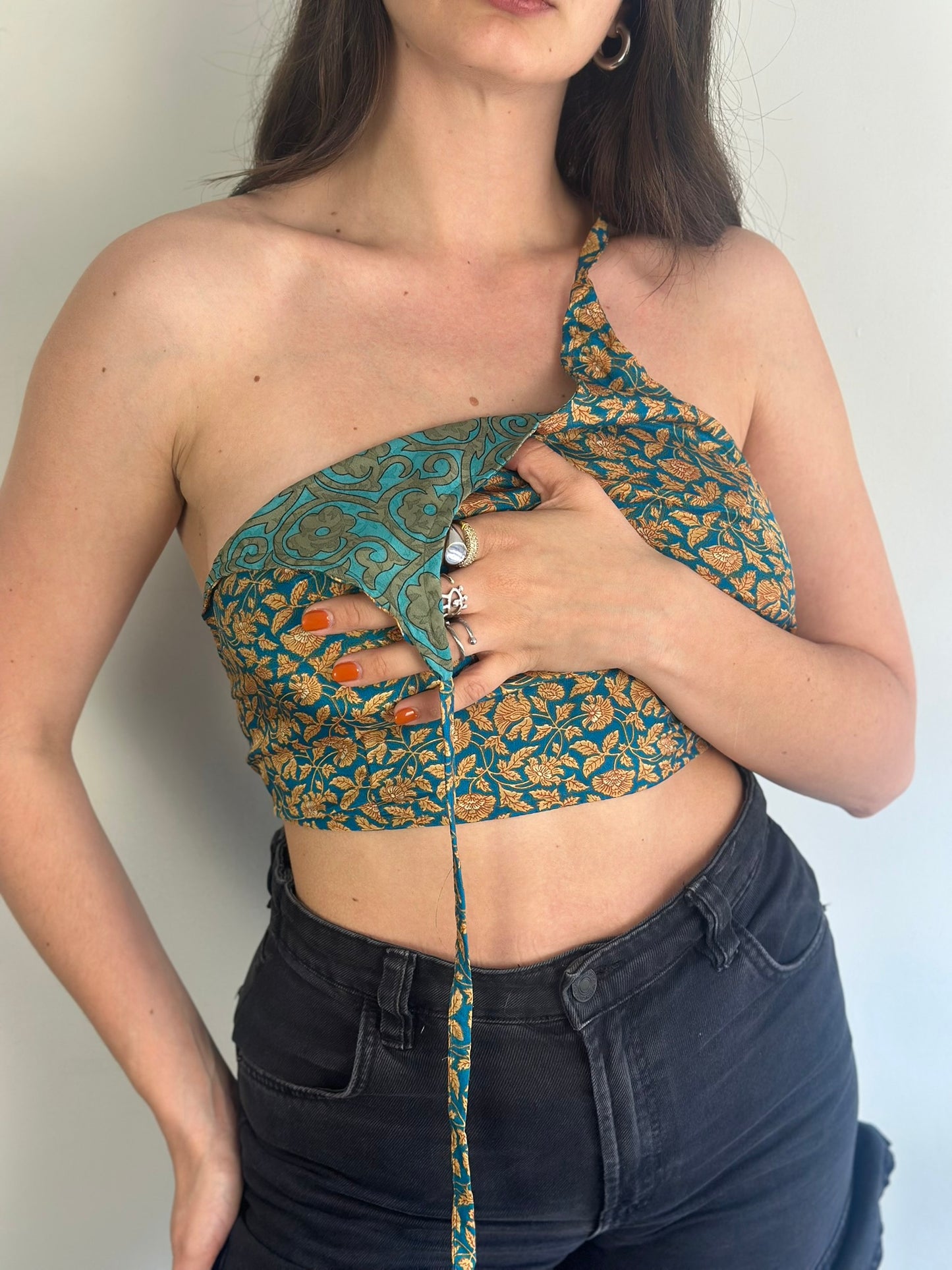 Silk Double Face Crop Top