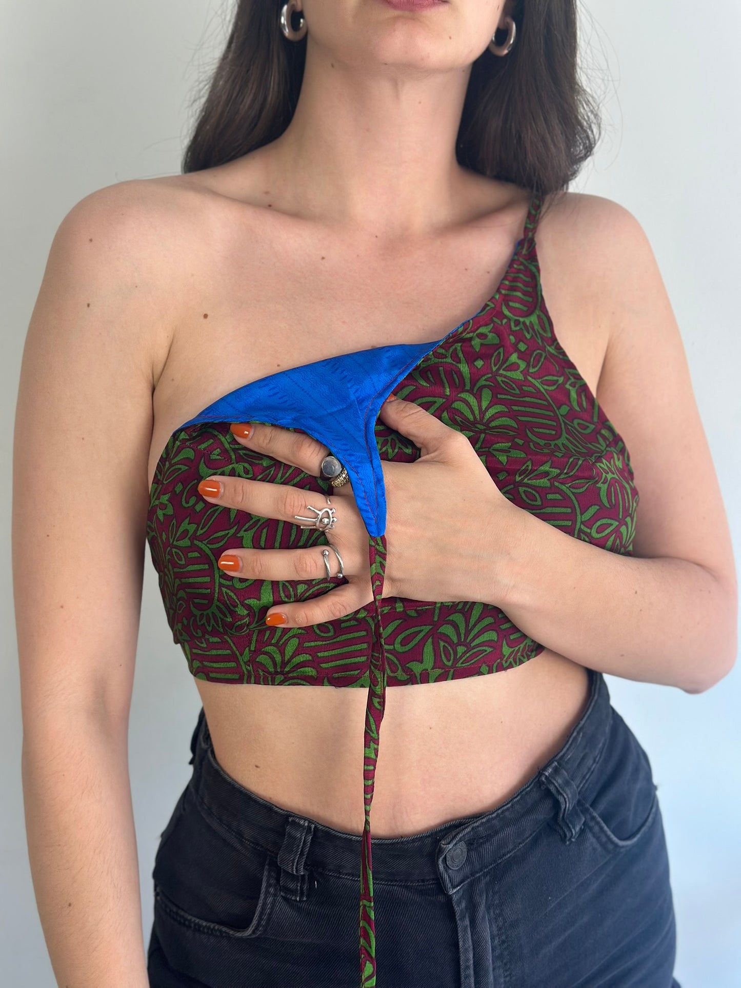 Silk Double Face Crop Top