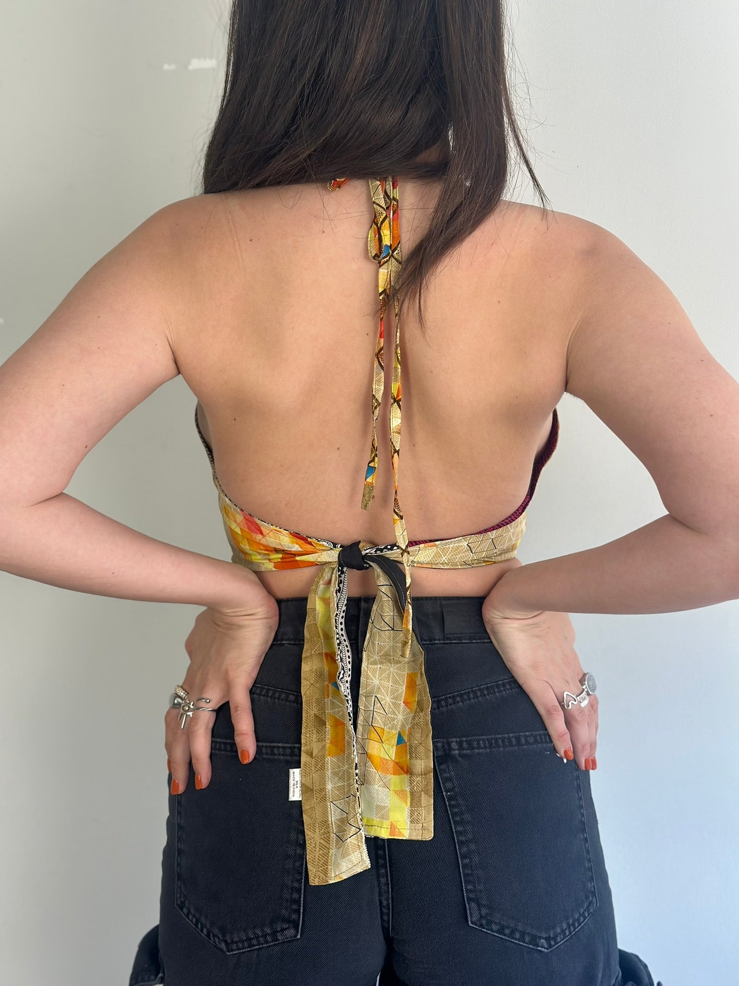 Silk Double Face Crop Top