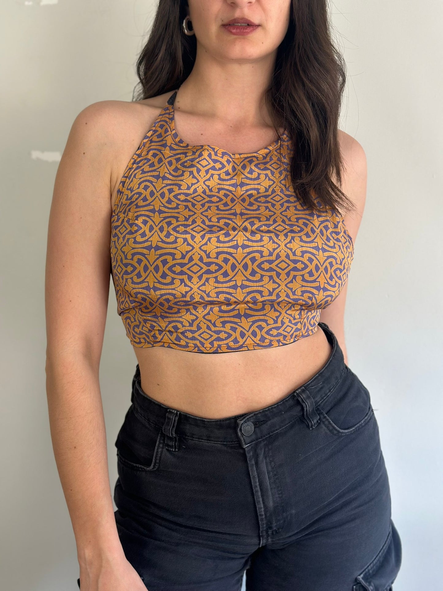 Silk Double Face Crop Top