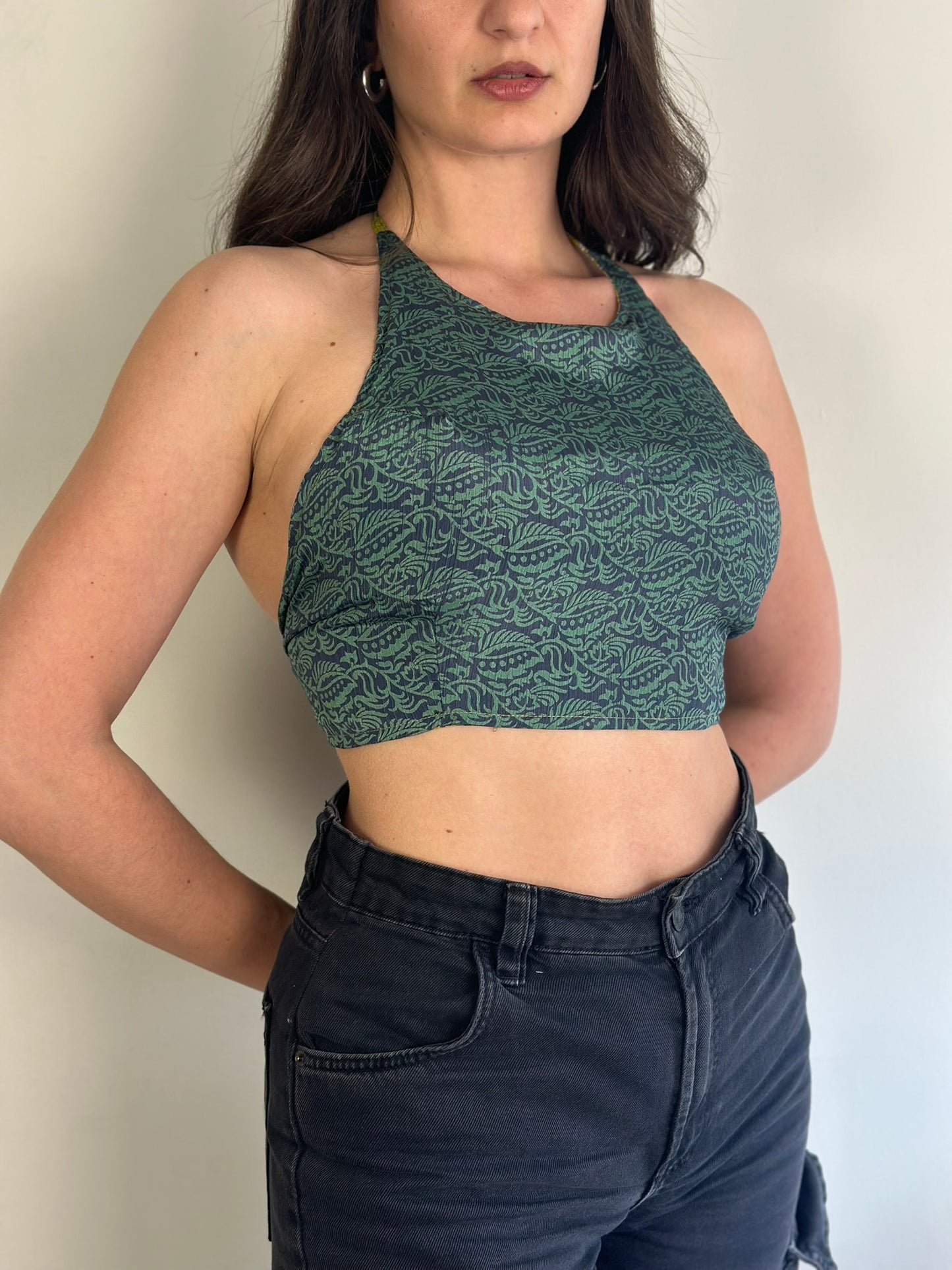 Silk Double Face Crop Top
