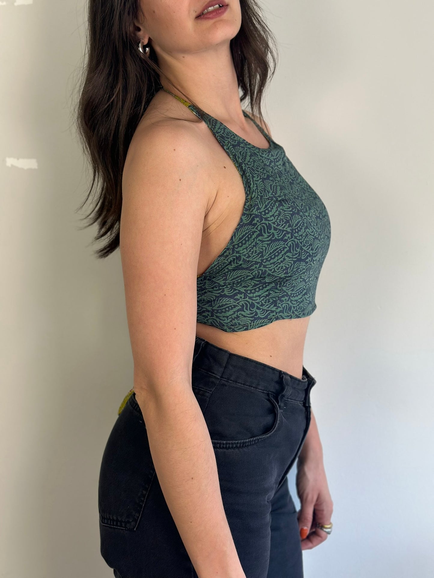 Silk Double Face Crop Top