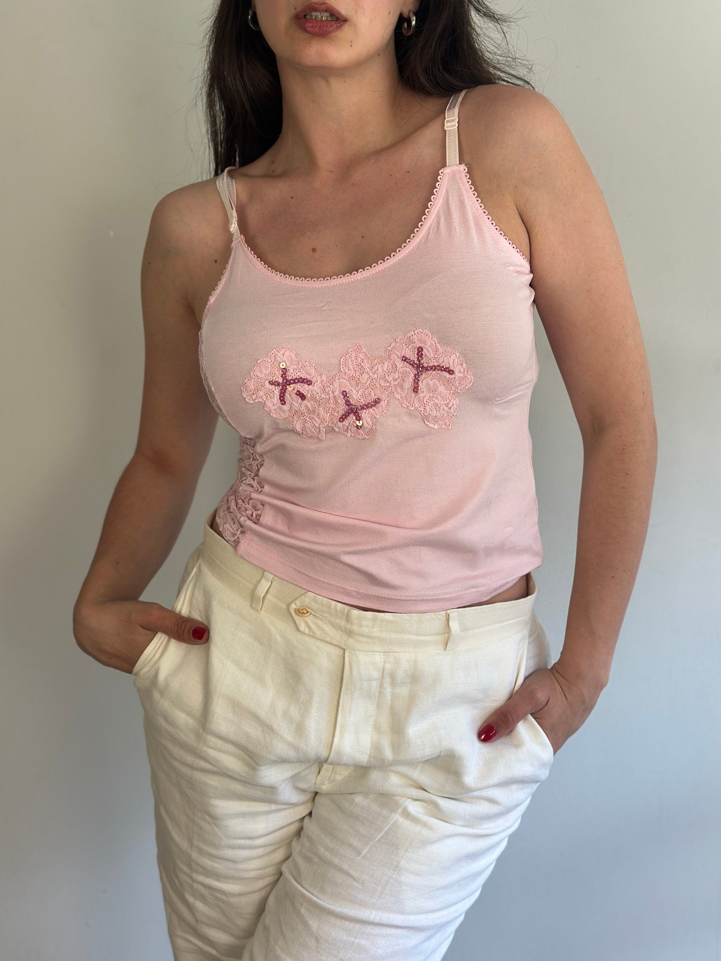Baby Pink Top with lace details