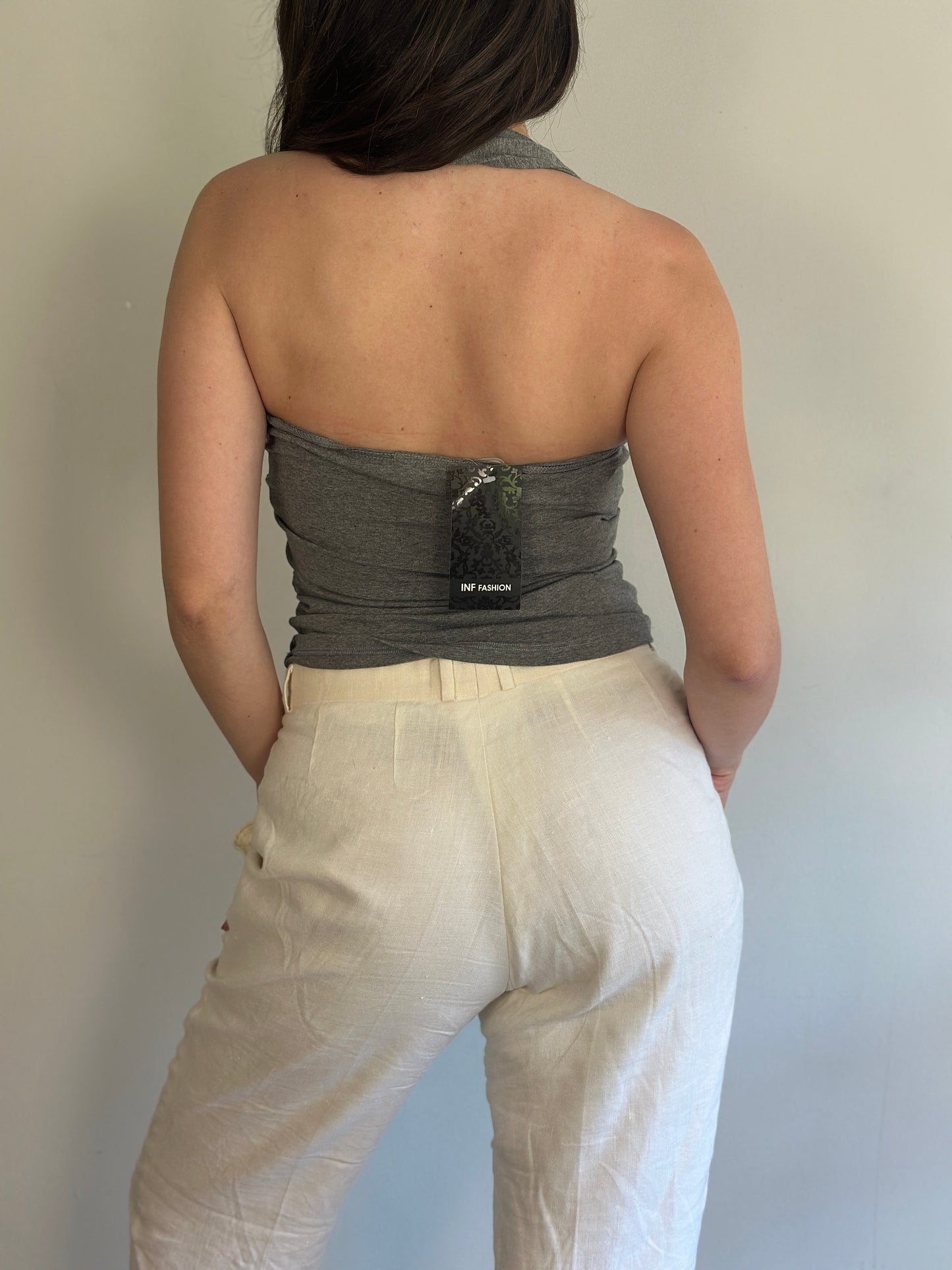 Grey Halter Top