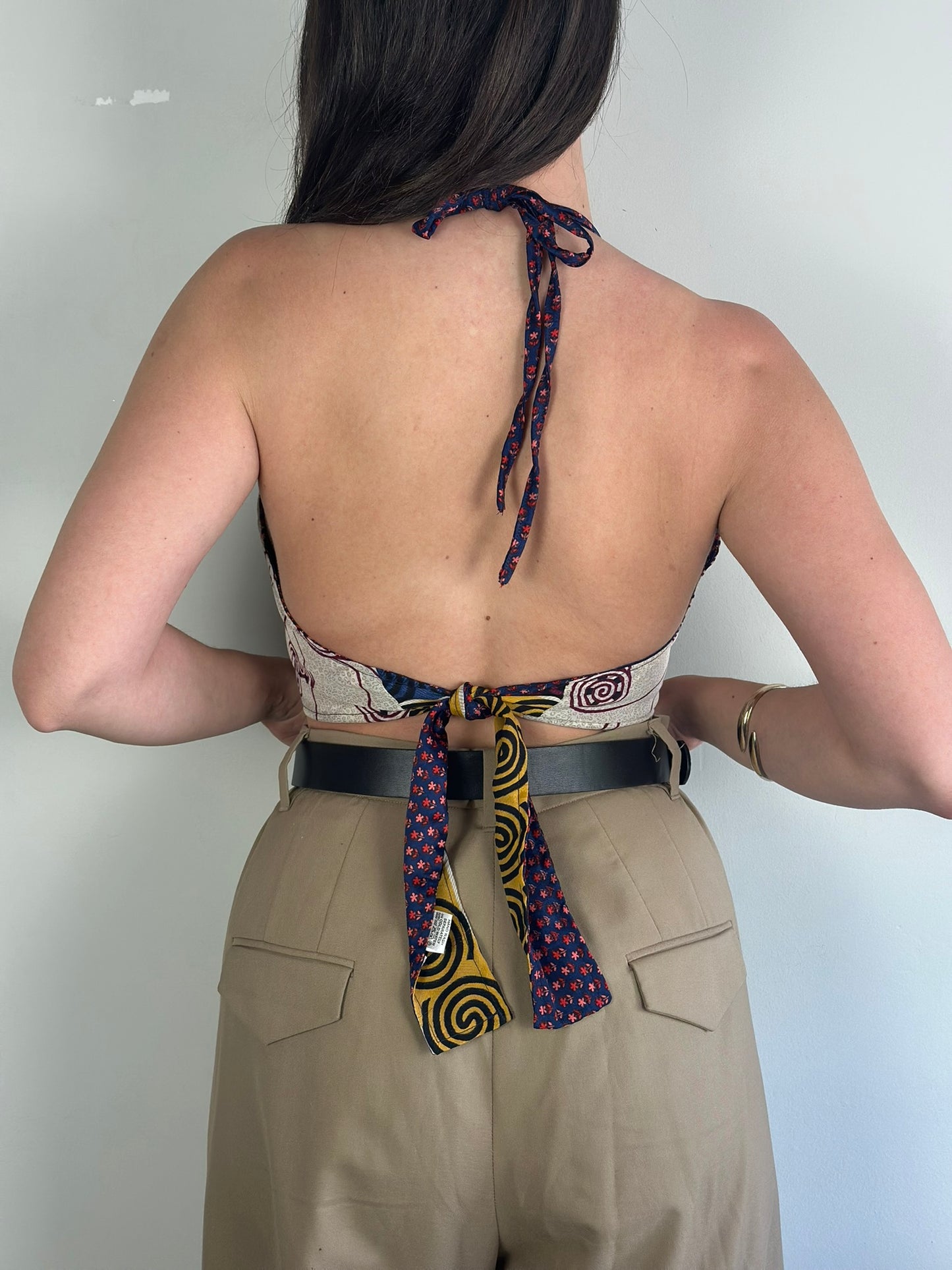 Silk Double Face Crop Top