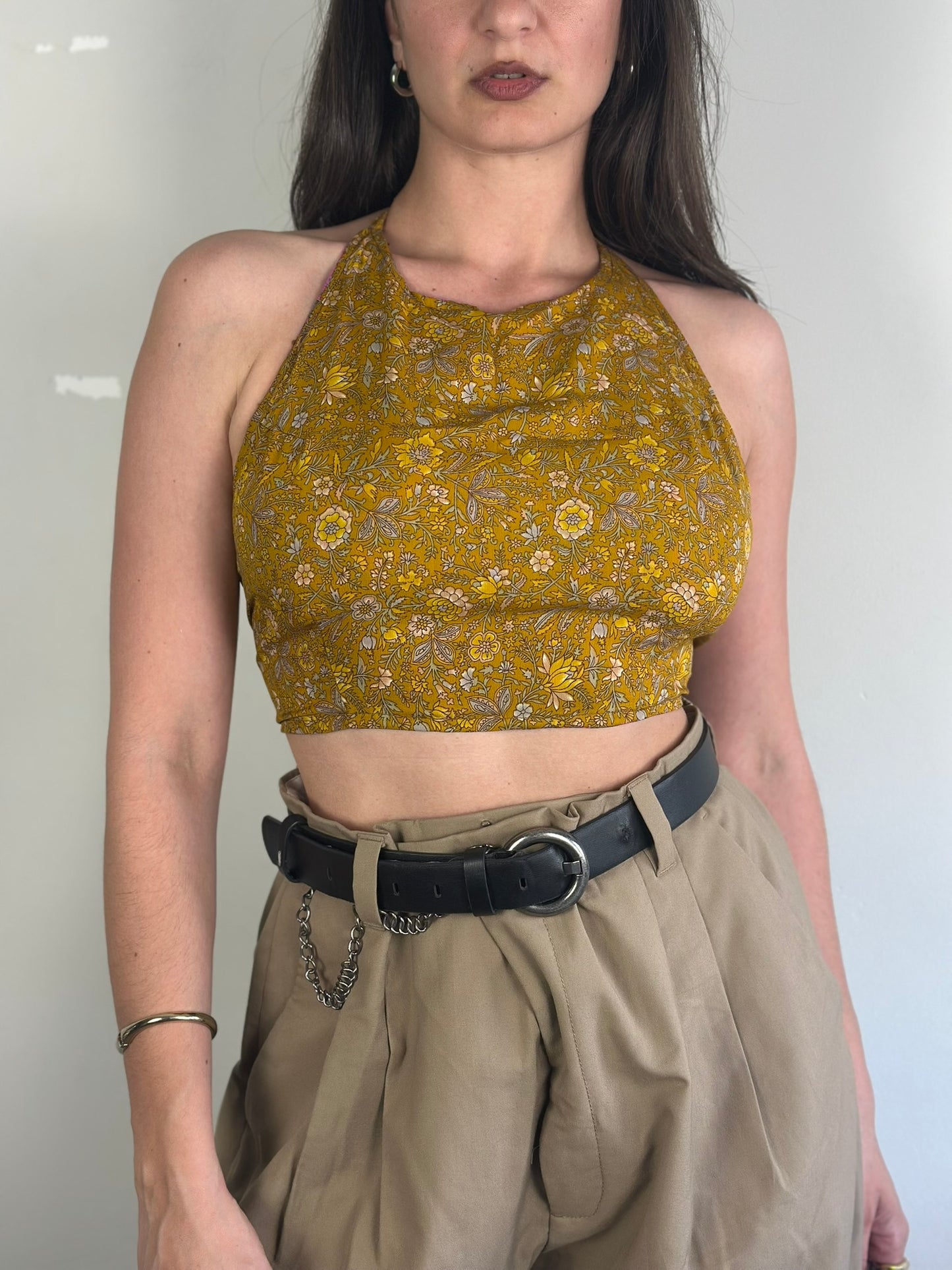 Silk Double Face Crop Top