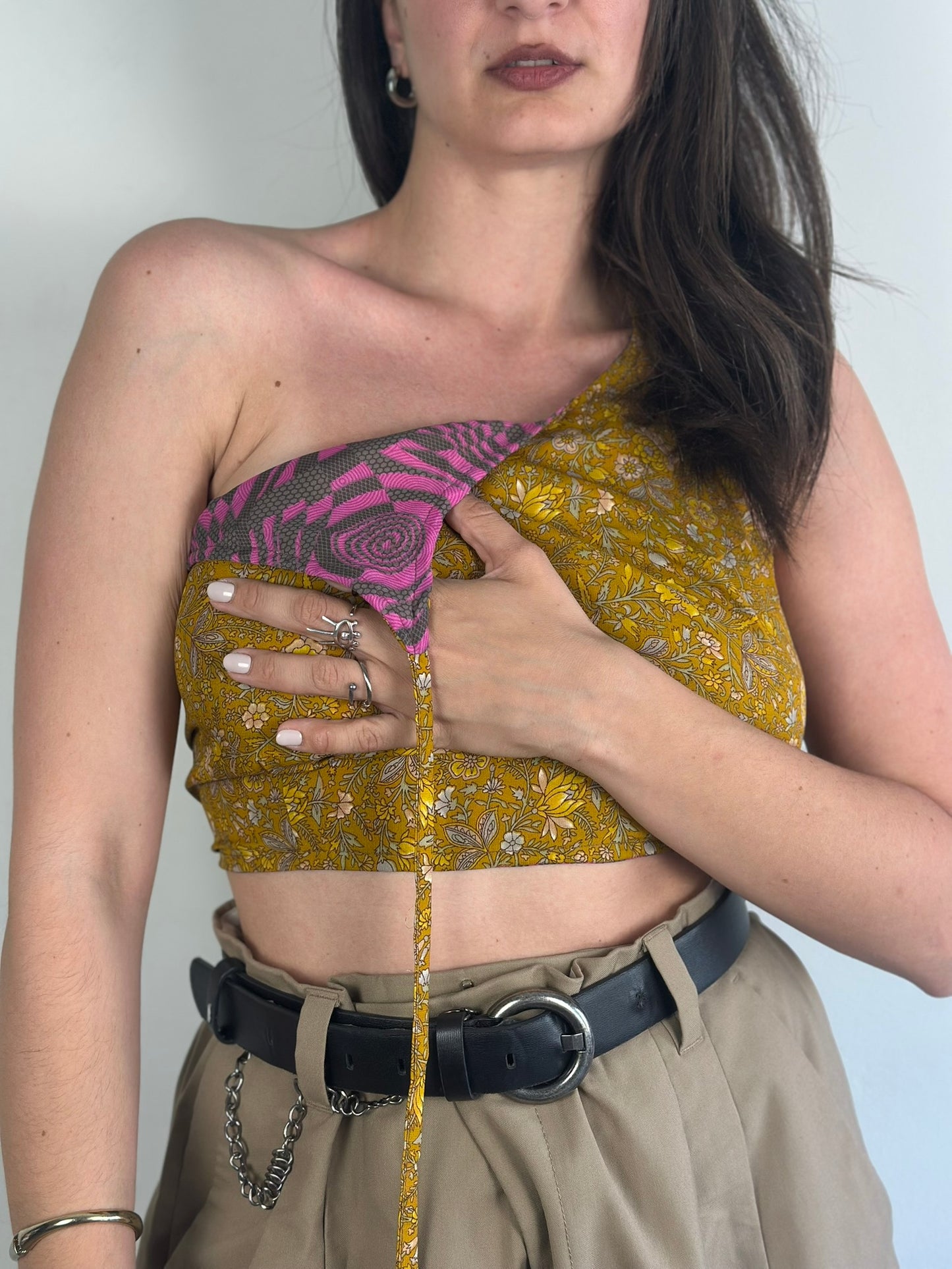 Silk Double Face Crop Top