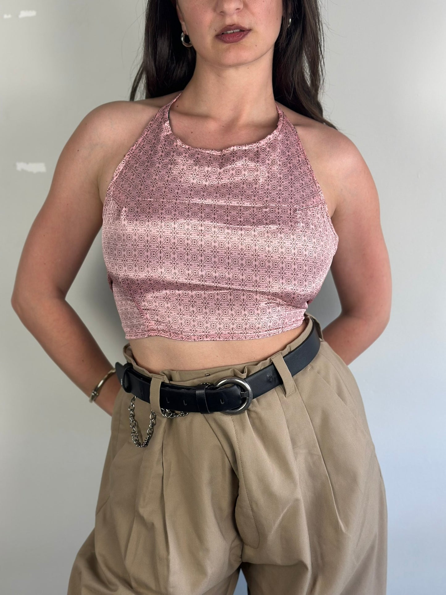 Silk Double Face Crop Top