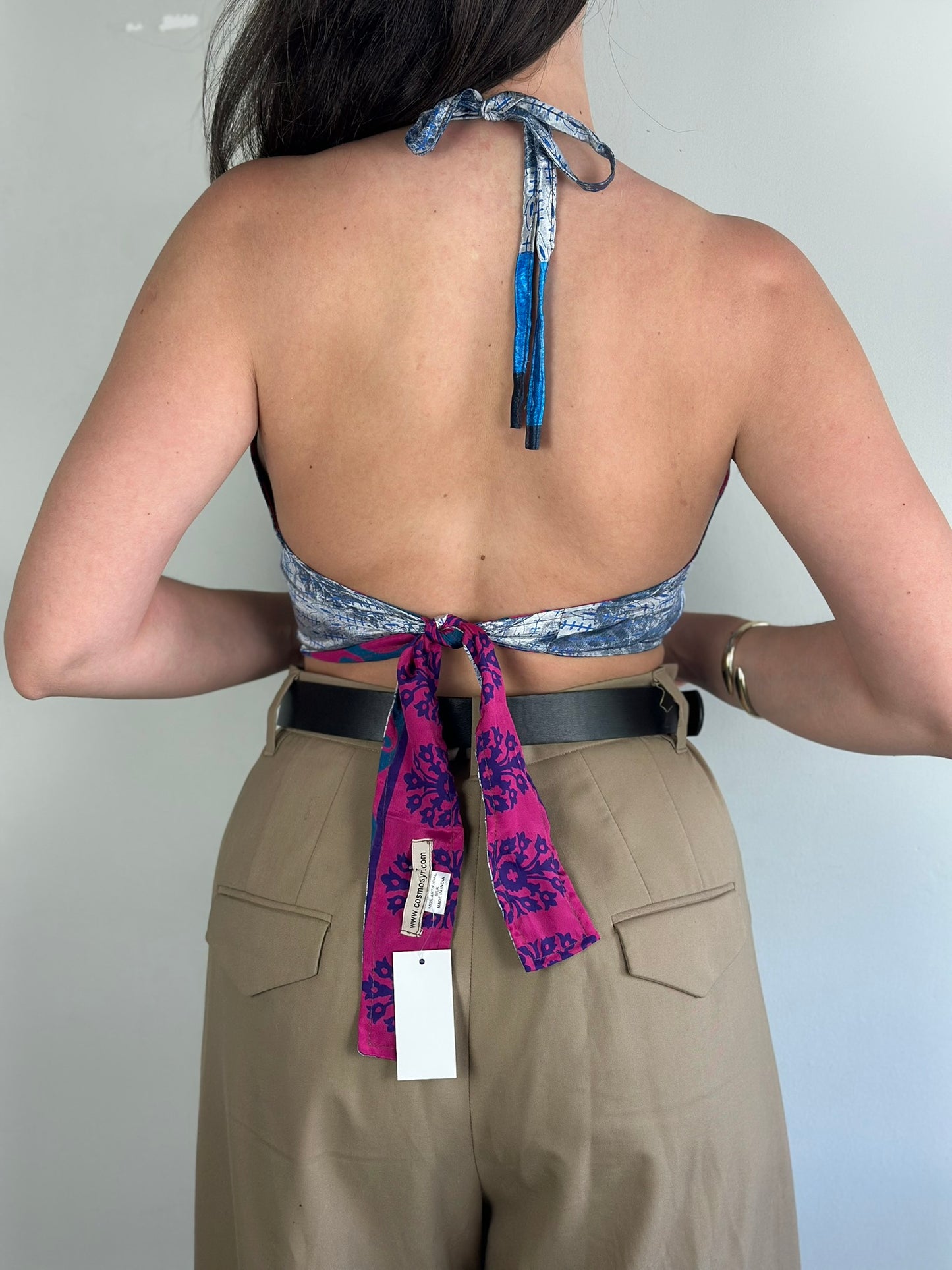 Silk Double Face Crop Top