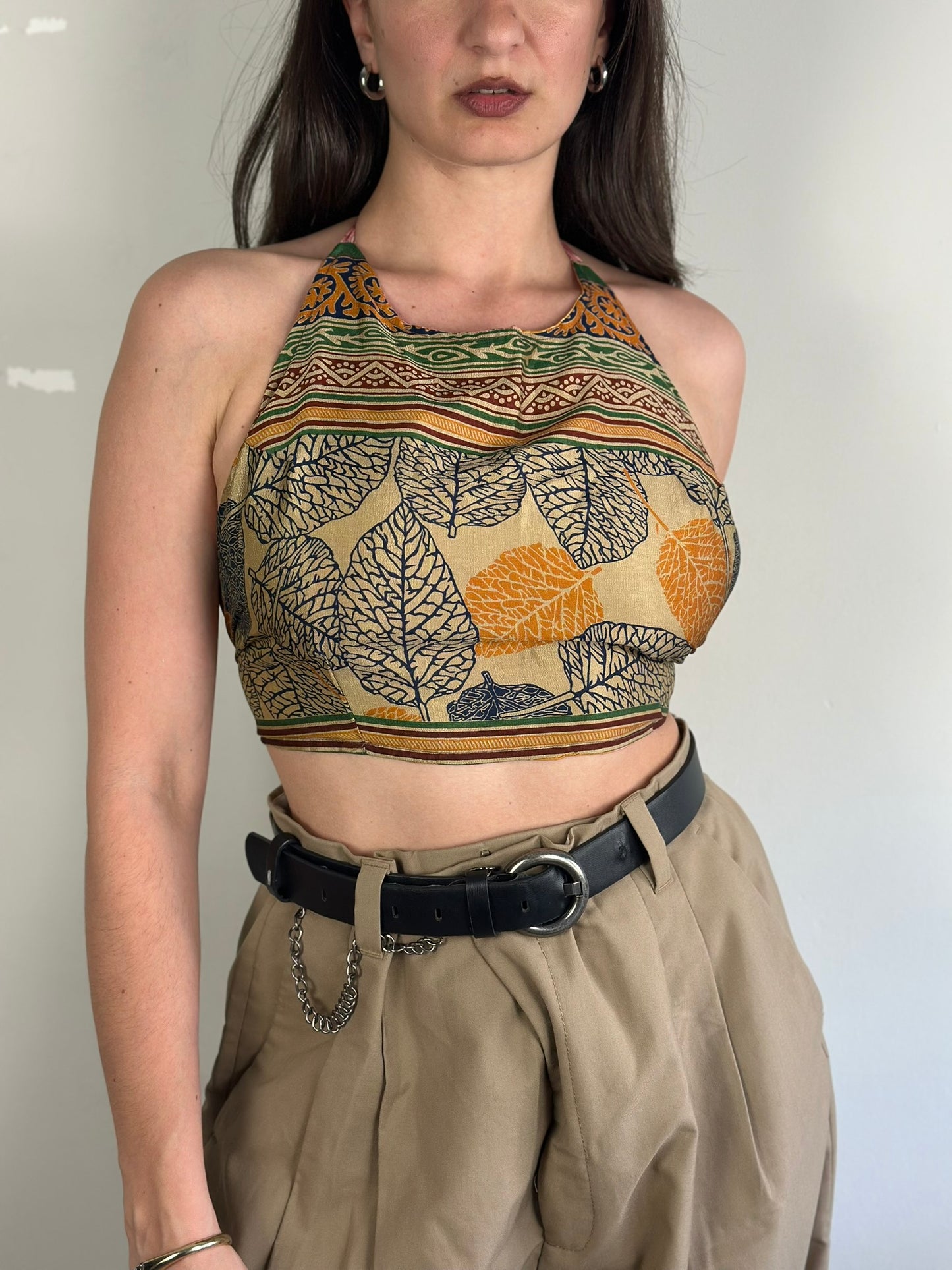 Silk Double Face Crop Top