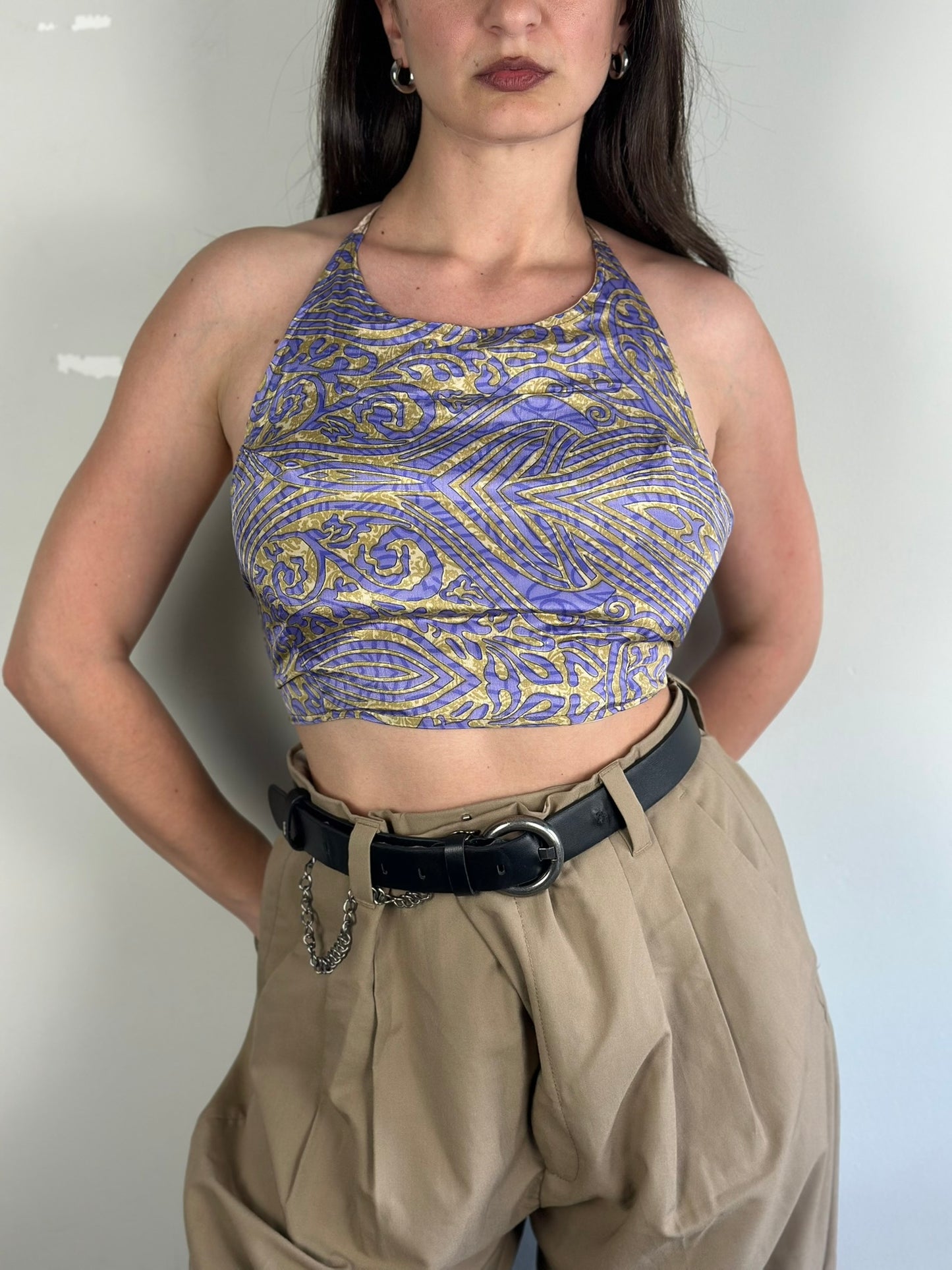 Silk Double Face Crop Top