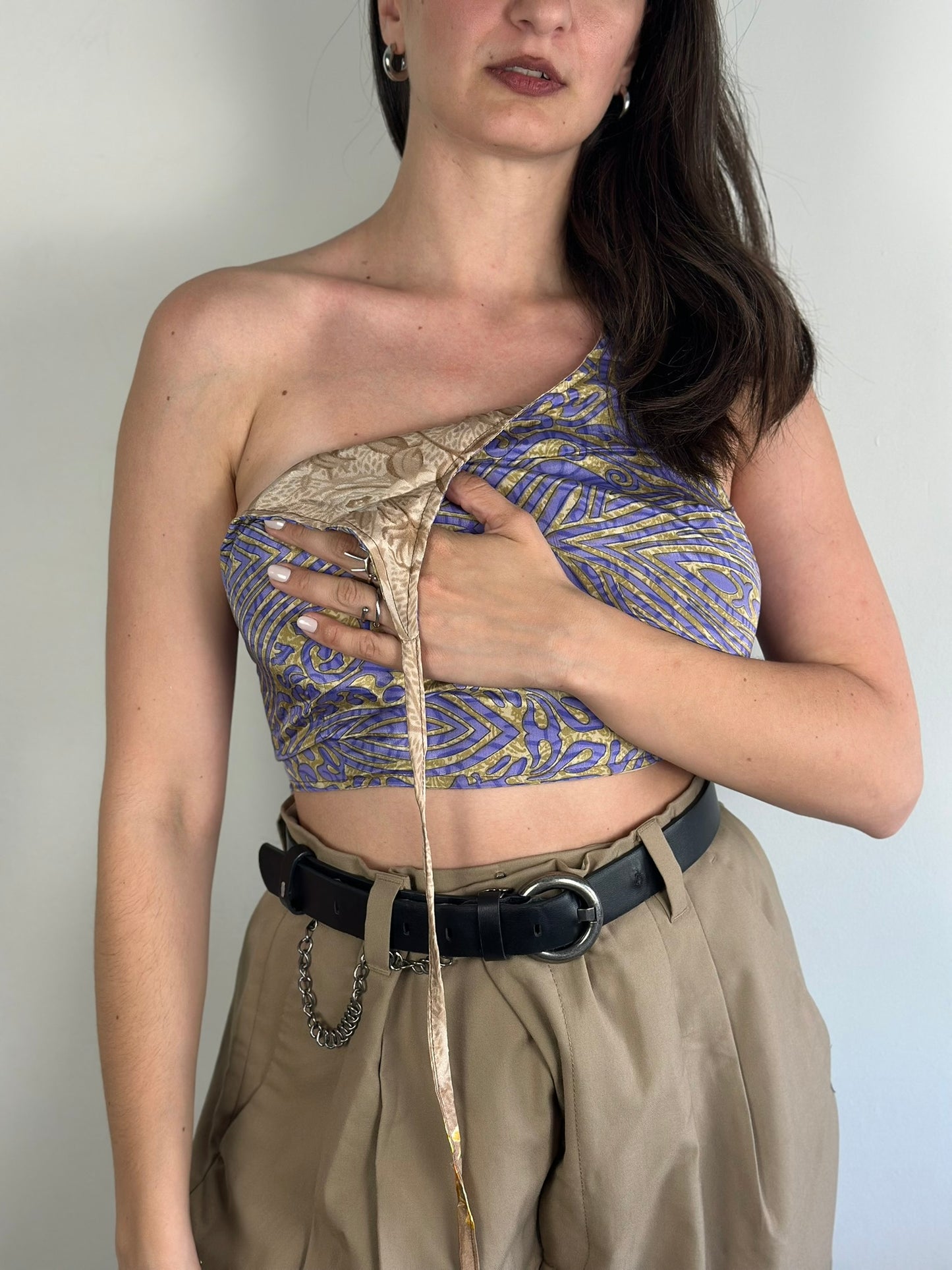 Silk Double Face Crop Top