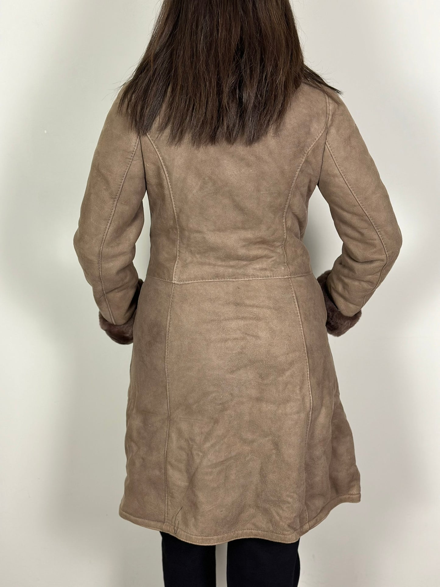 Vintage Beige Sheepskin Coat