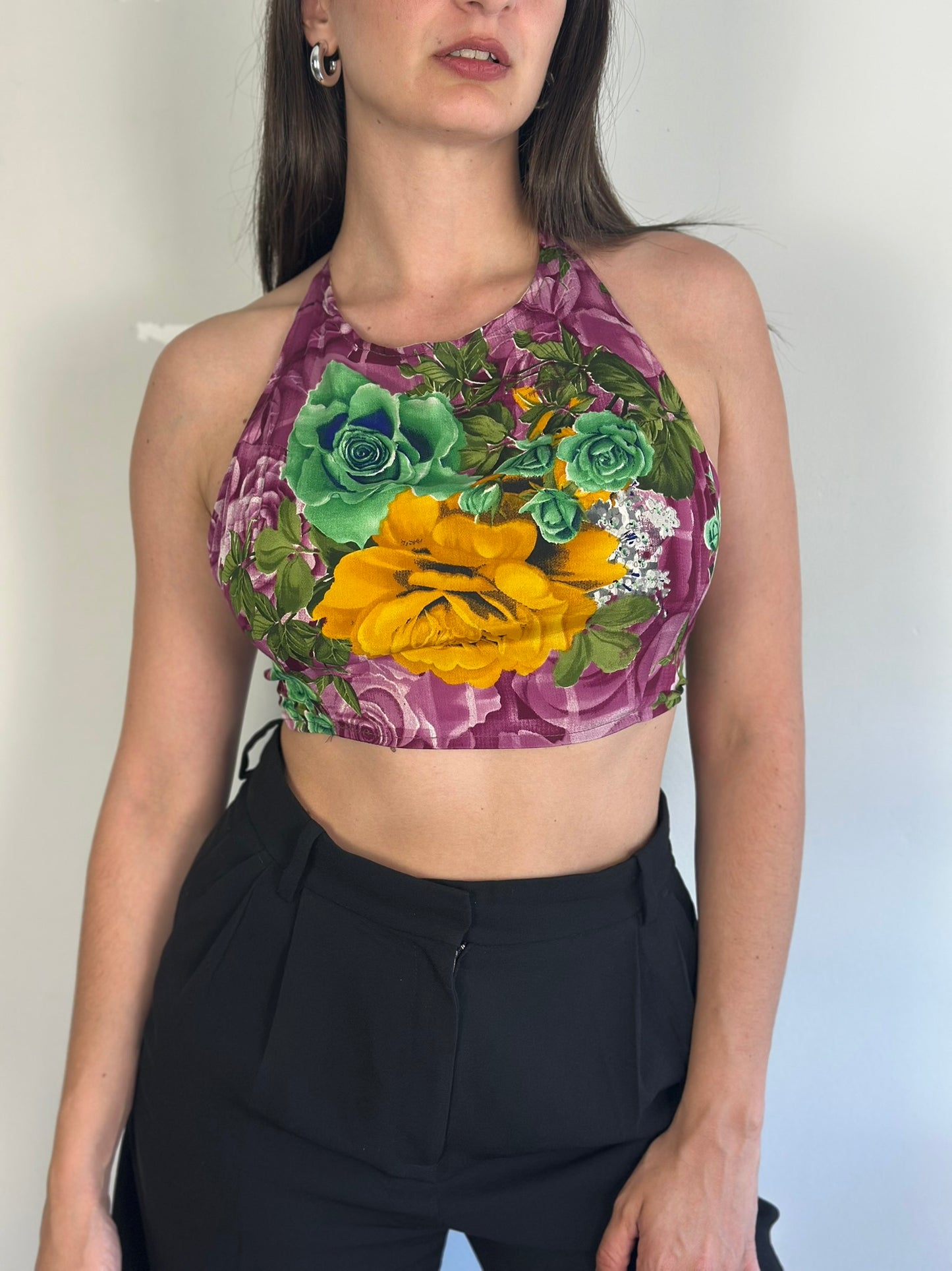 Silk Double Face Crop Top