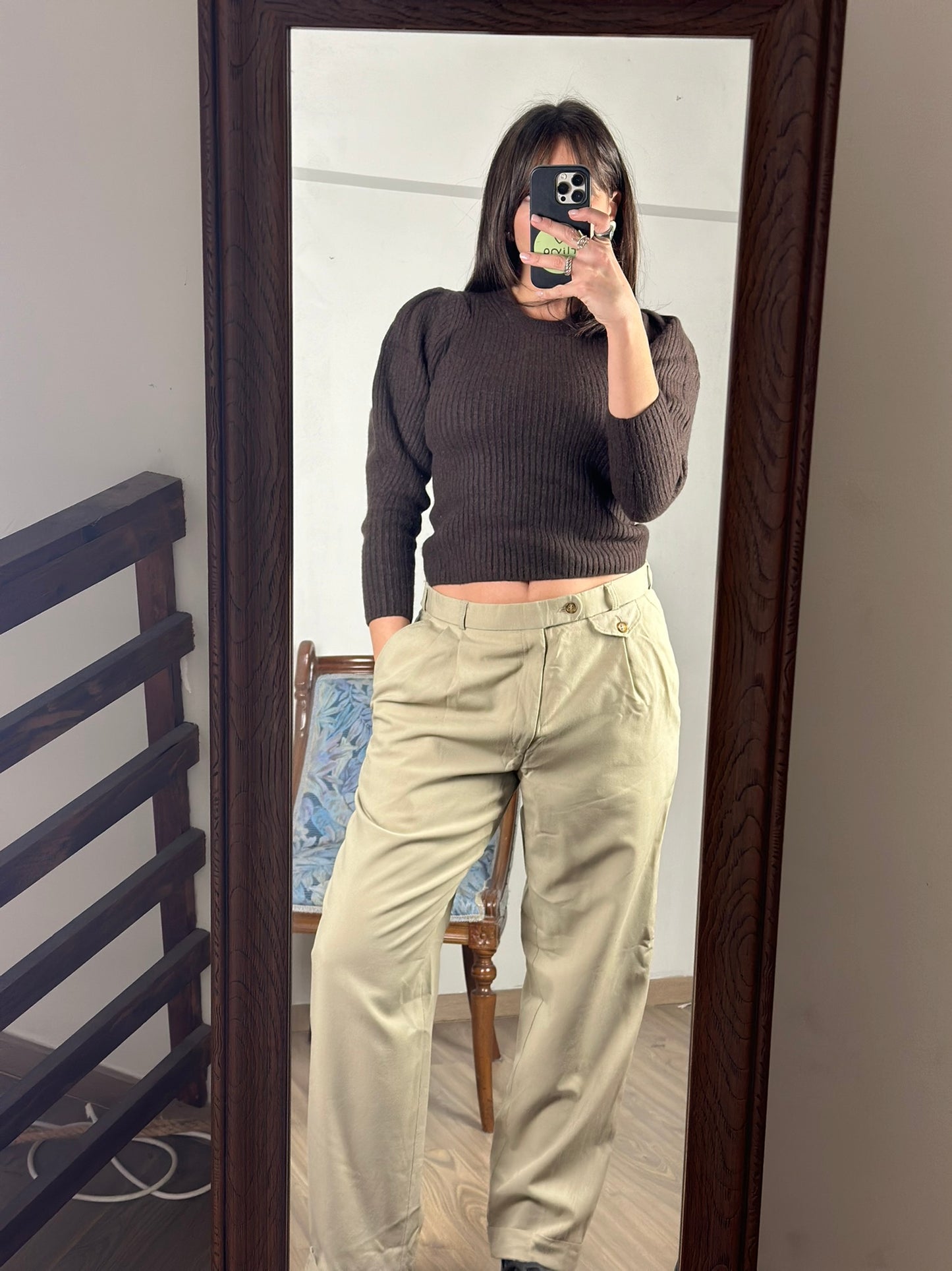 Vintage Beige Suit Pants