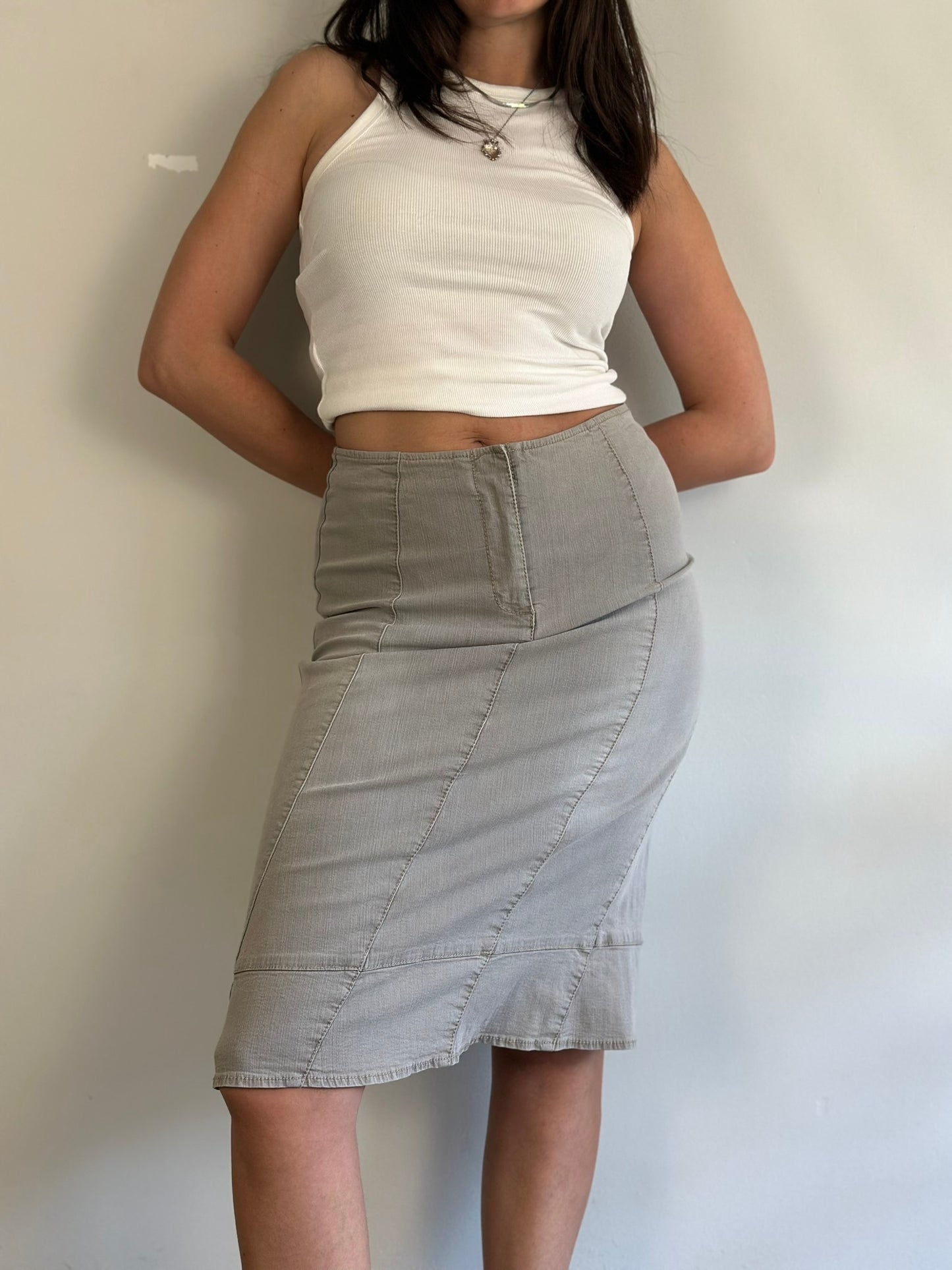 Vintage Midi Denim Skirt