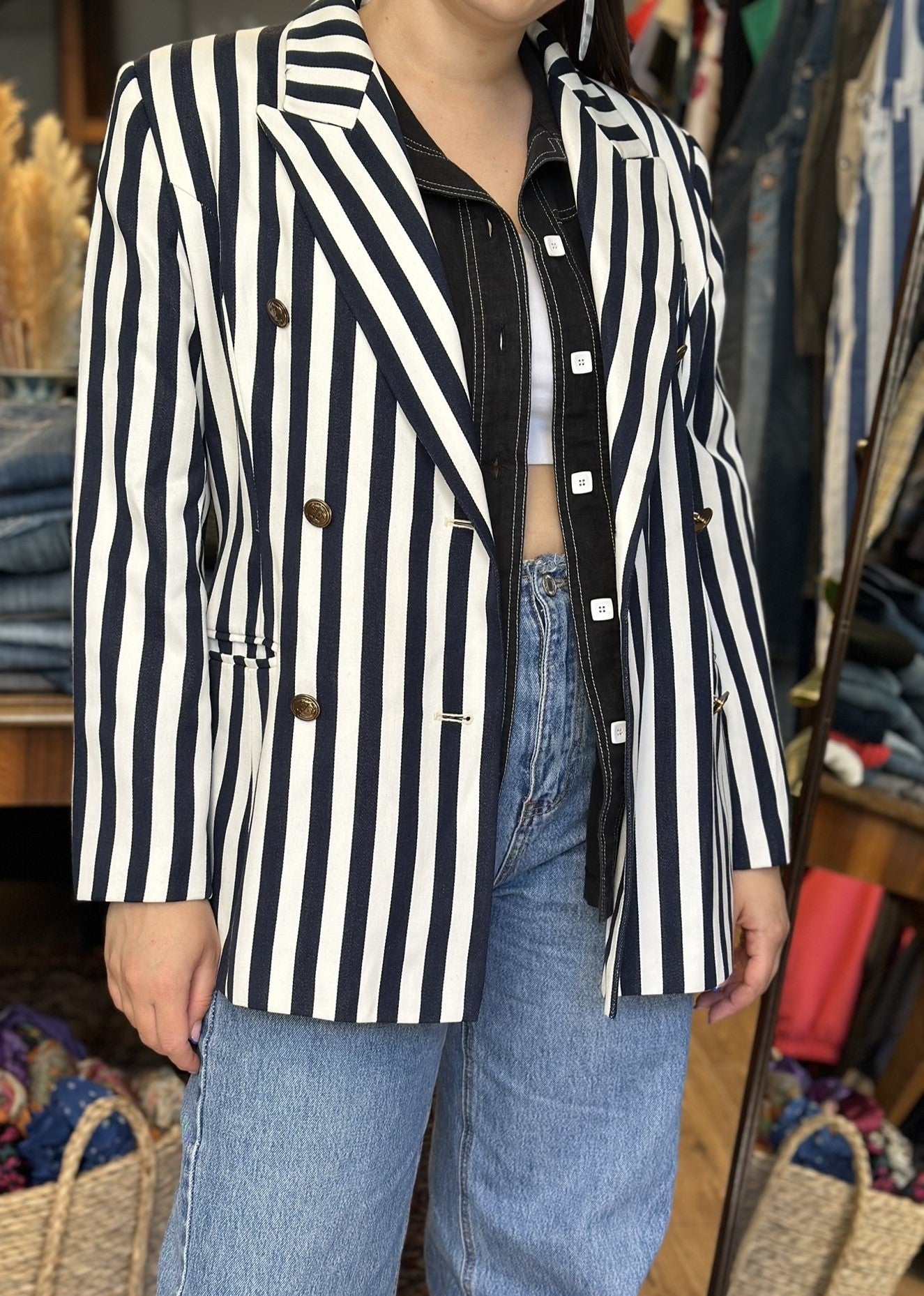 Vintage Striped Blazer
