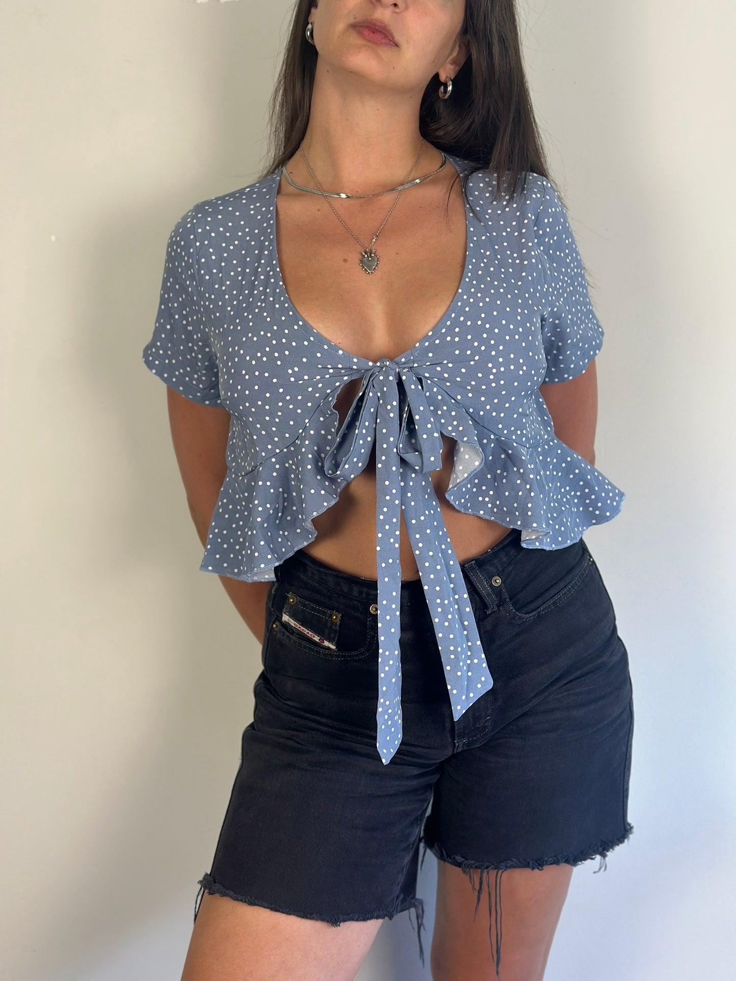 Vintage Tie Front Top