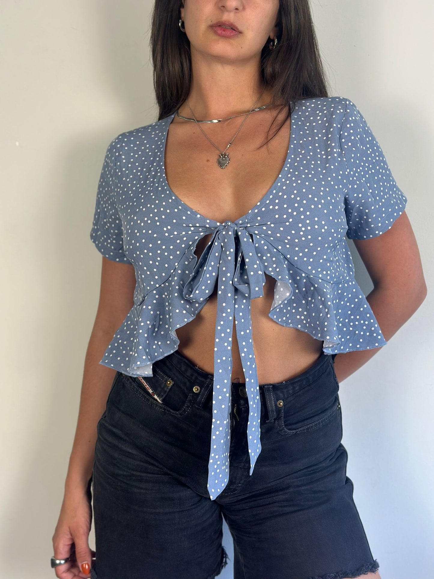 Vintage Tie Front Top