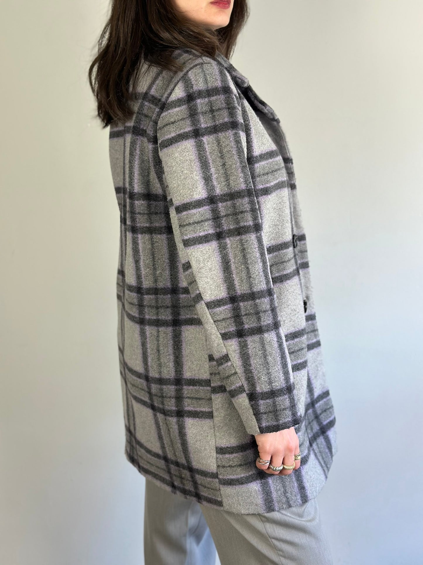 Vintage Checked Semi-Coat